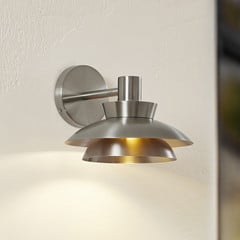 Lucande Aplique de exterior Thais, acero inoxidable, Ø 25 cm