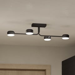 Clavellina Plafoniera a LED, nera, 4 luci