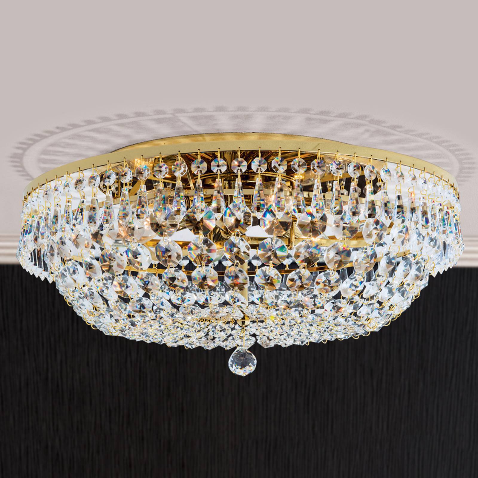SHERATA - okrągła lampa sufitowa śr. 45 cm, złota