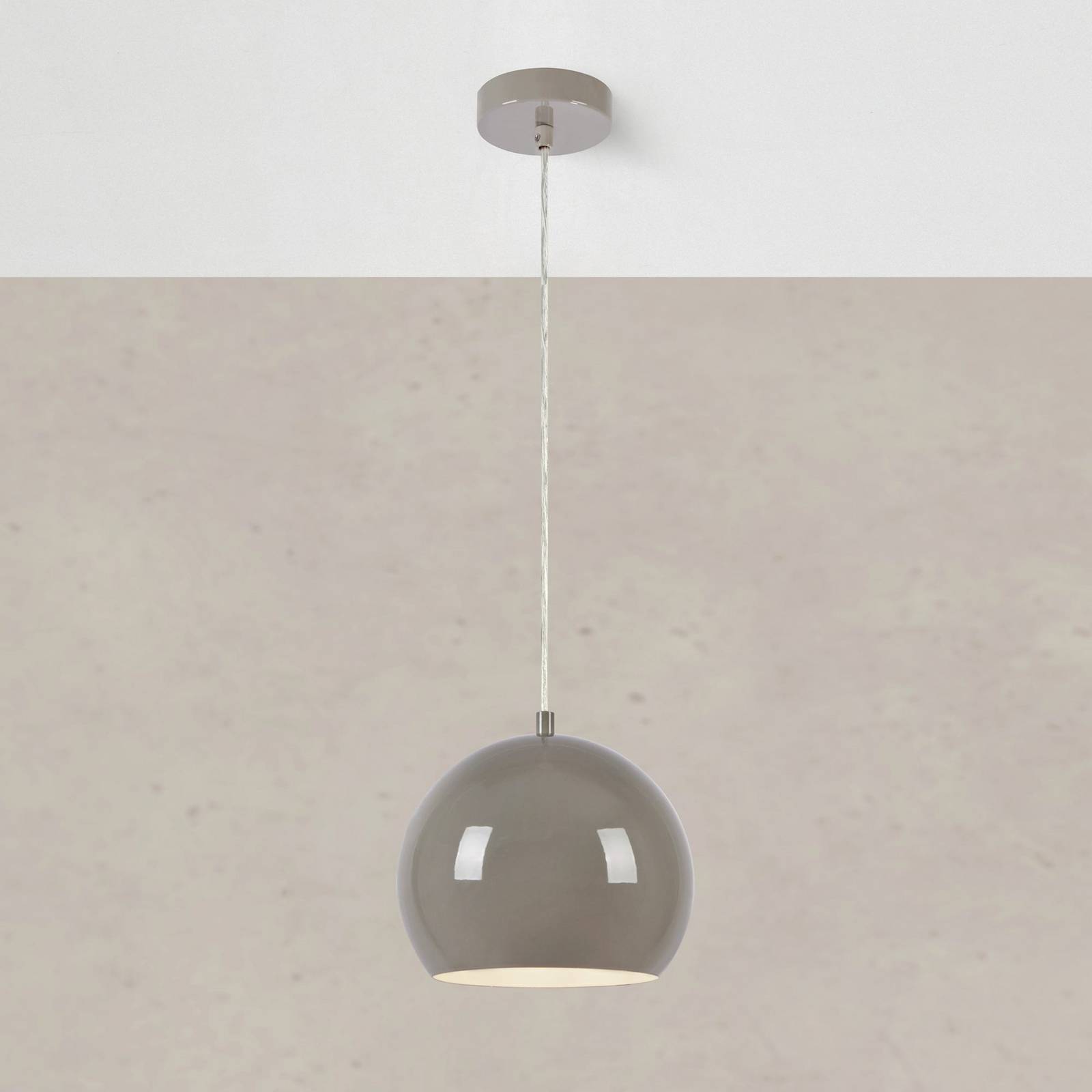 Lampa wisząca Pop, Ø 20 cm, greige, metal