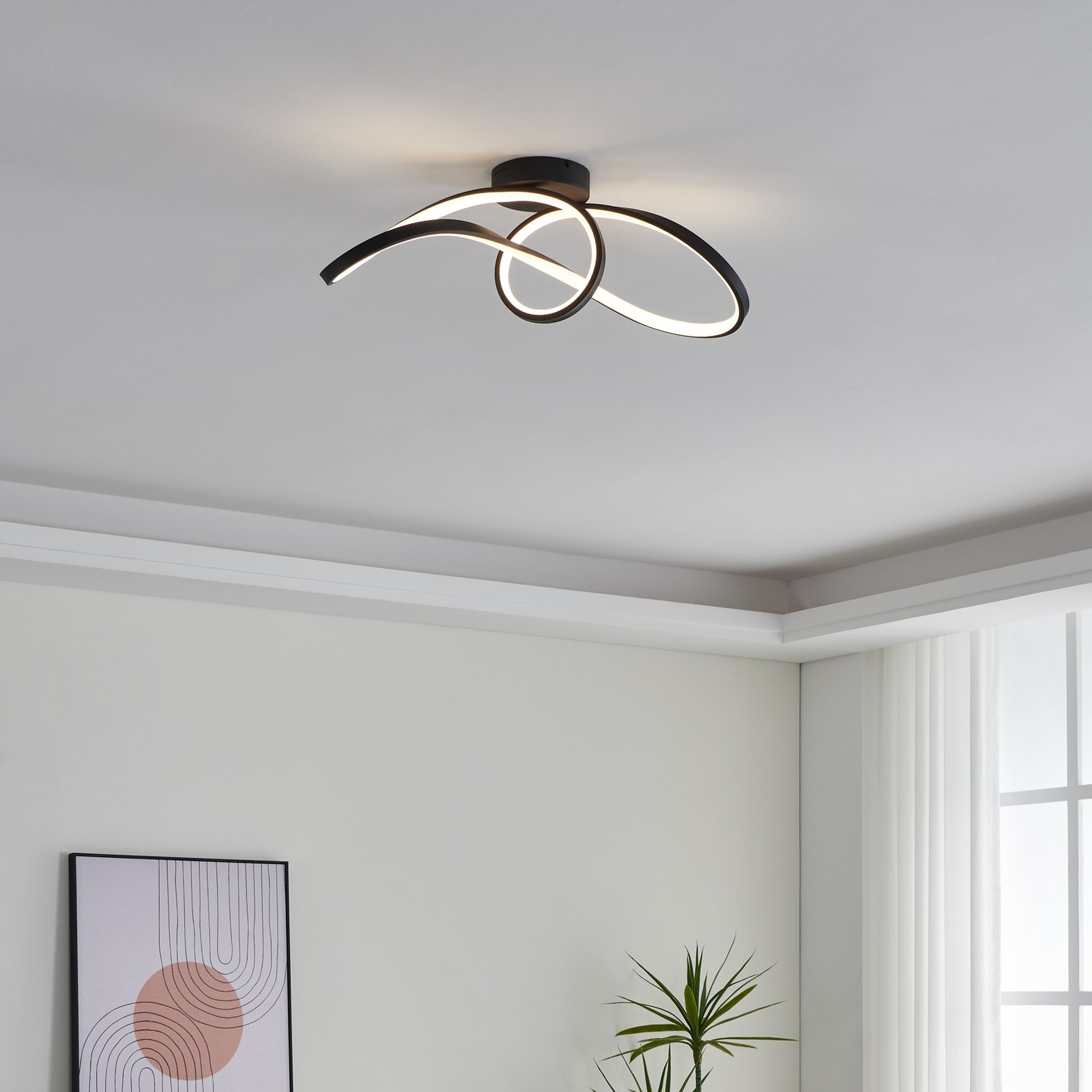 EGLO connect LED-Deckenleuchte Calarossa-Z, schwarz, Alu