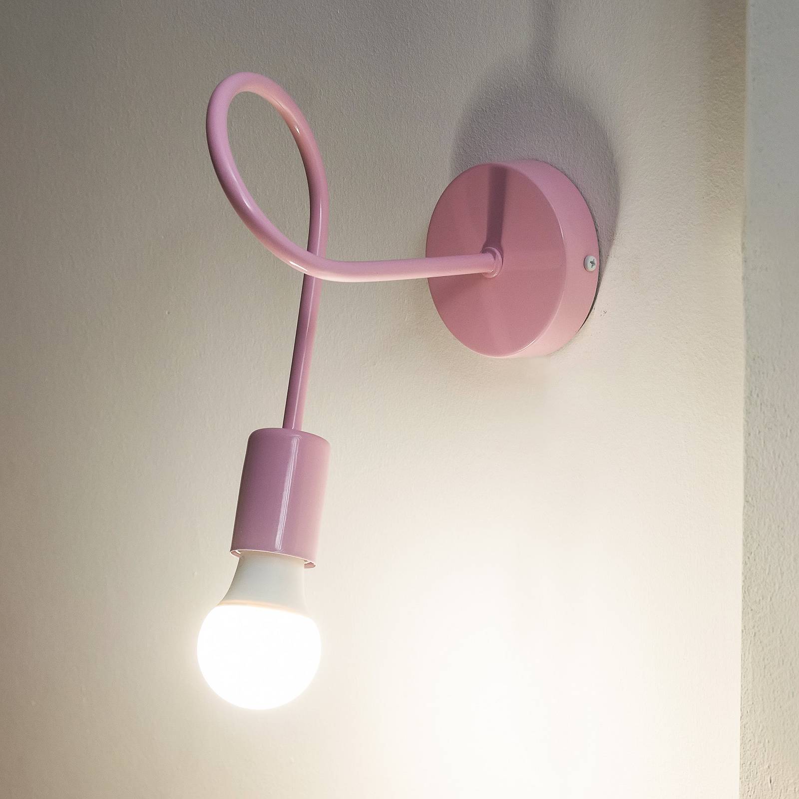 Wandleuchte Oxford, rosa, Metall, E27 günstig online kaufen