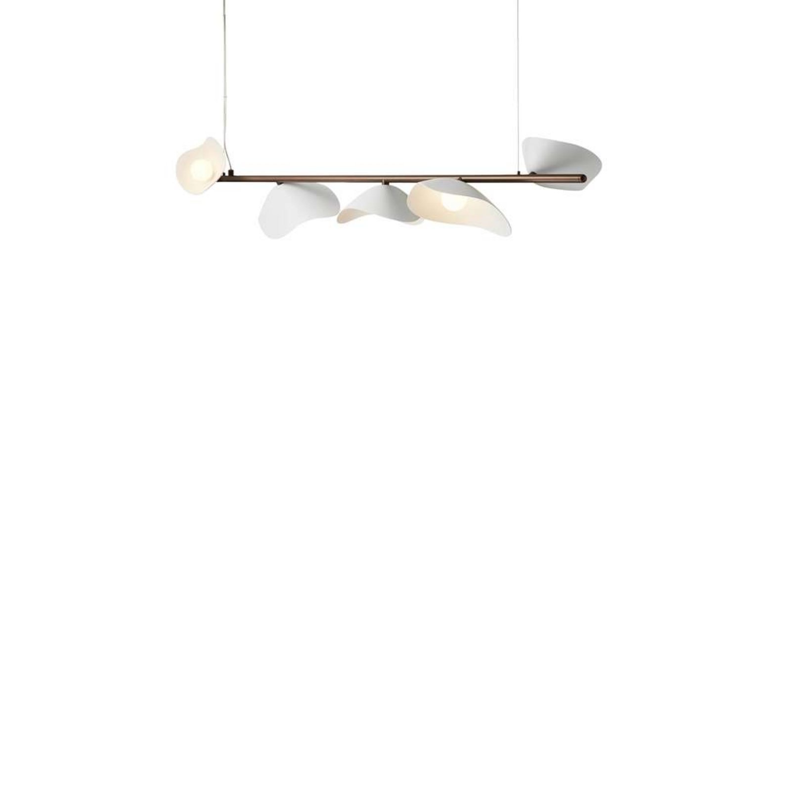 Nuura LED-Pendellampe Florii 5, 120 cm, bronze dunkel/weiß