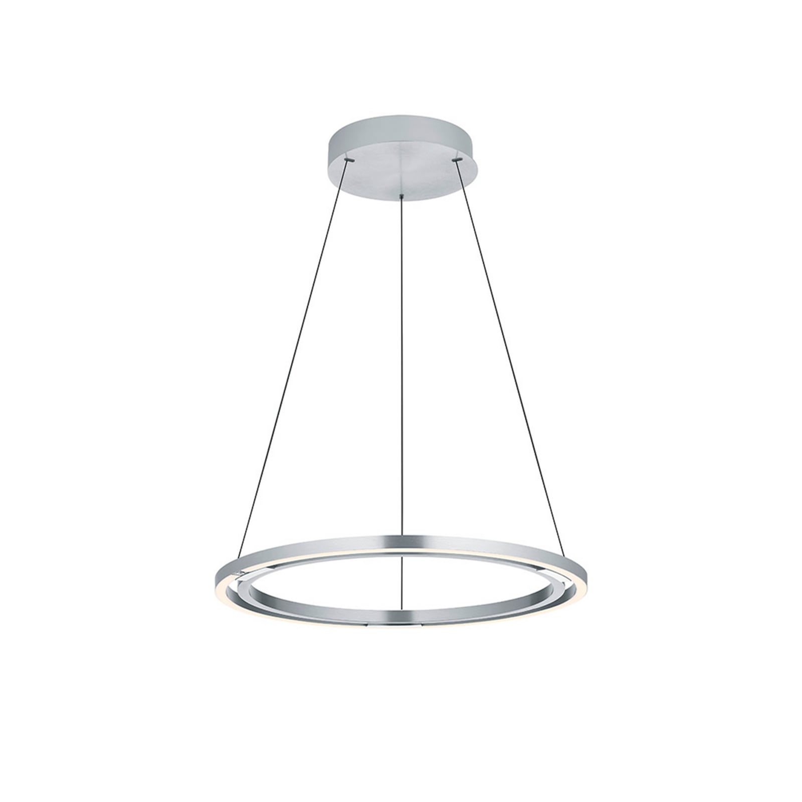 LED závesné svietidlo Ringo, Ø 60 cm, hliníková farba, kov, CCT