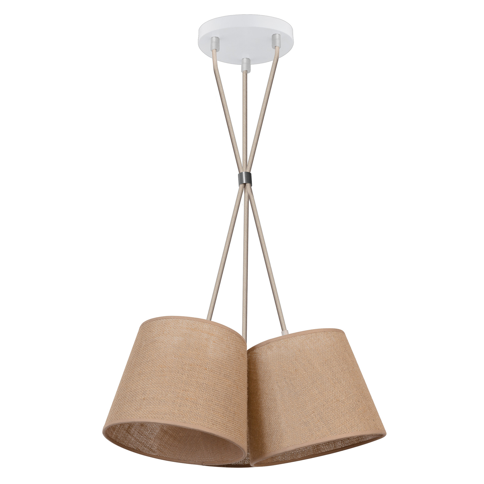 Jute hanging natural brown 3-bulb lampshade Ø 24cm