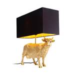 KARE Cow Gold stolová lampa s ľanovým tienidlom