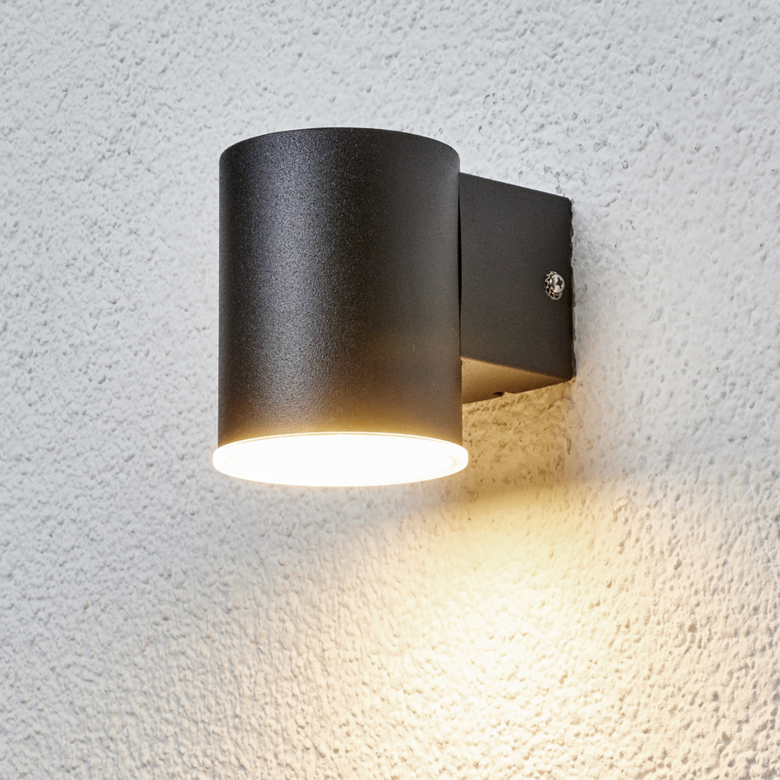 Enkelt LED-udendørsvæglampe Morena i sort