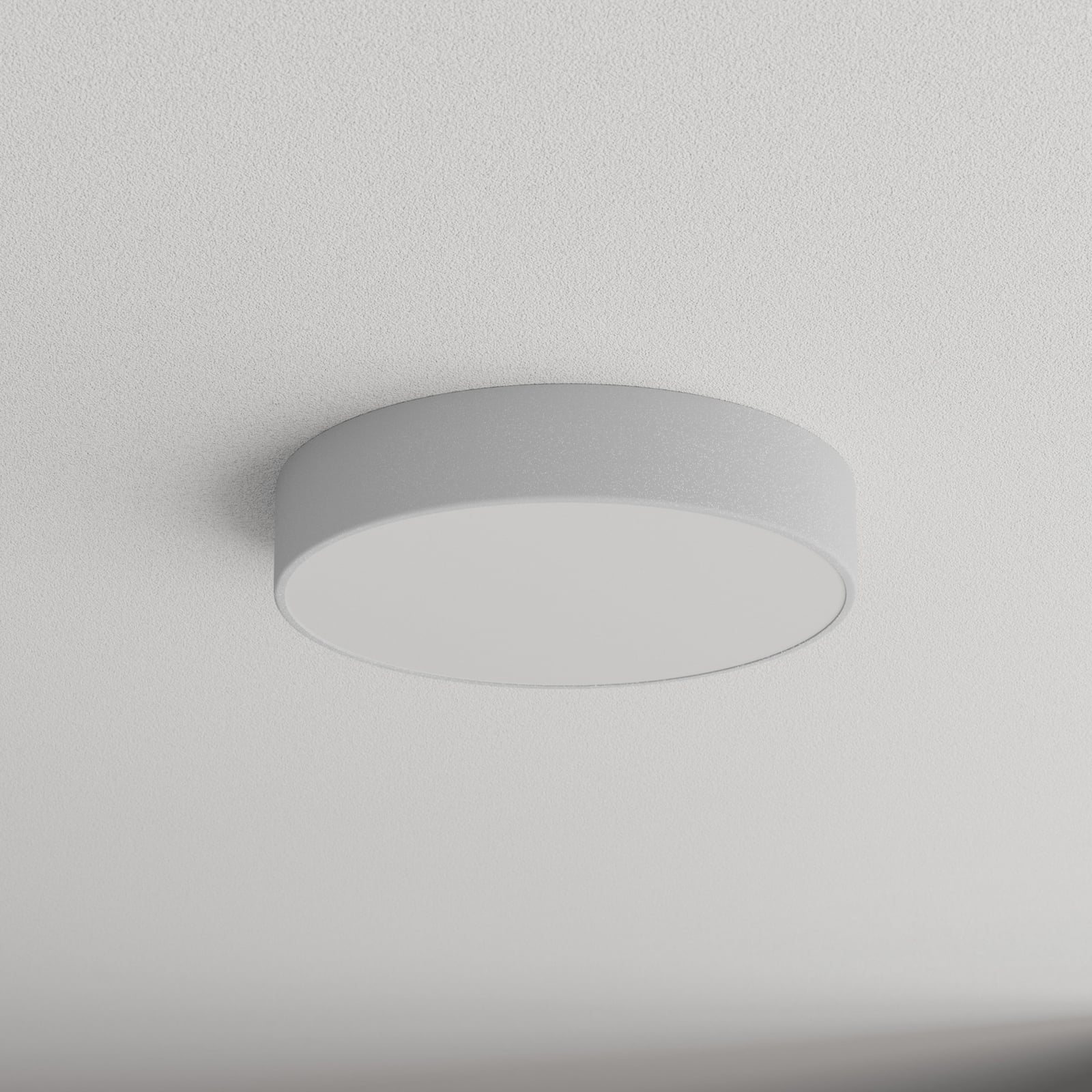 Cleo 400 ceiling lamp, grey, sensor, IP54, Ø 40 cm, metal