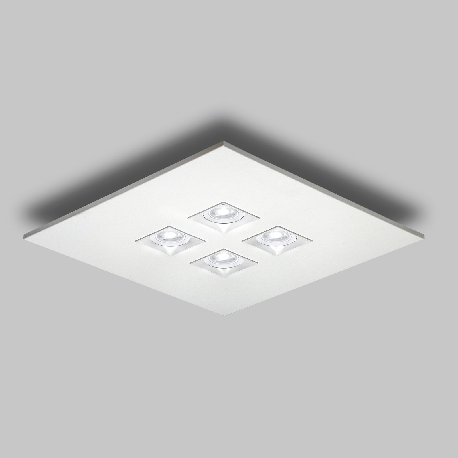 Four-bulb ceiling light Polifemo, white