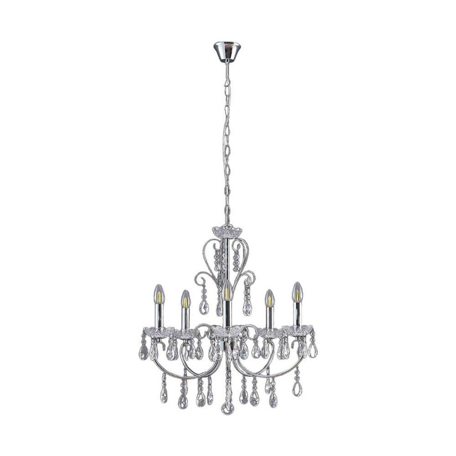 Solveig 5 Lustră Pendul Chrome/Clear - Lucande