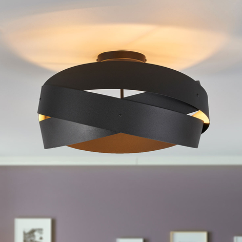 Czarna lampa sufitowa Tornado