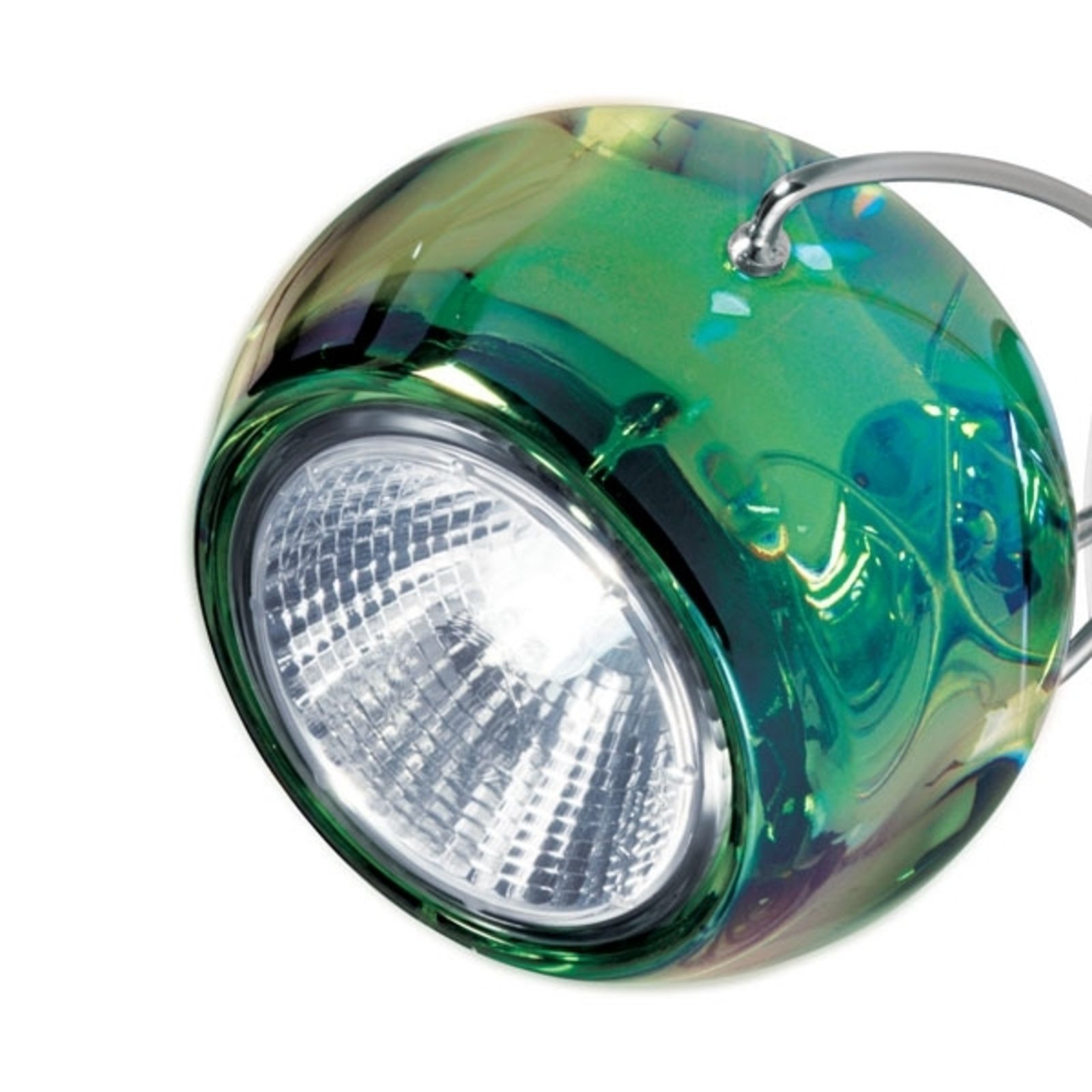 Fabbian Elegant BELUGA COLOUR designer hanging light green, for Living / Dining Room, metal, lead crystal, GU10, 75 W, energy efficiency: A++
