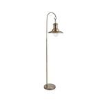 Fisherman floor lamp, metal, antique brass-coloured, E27, 161 cm