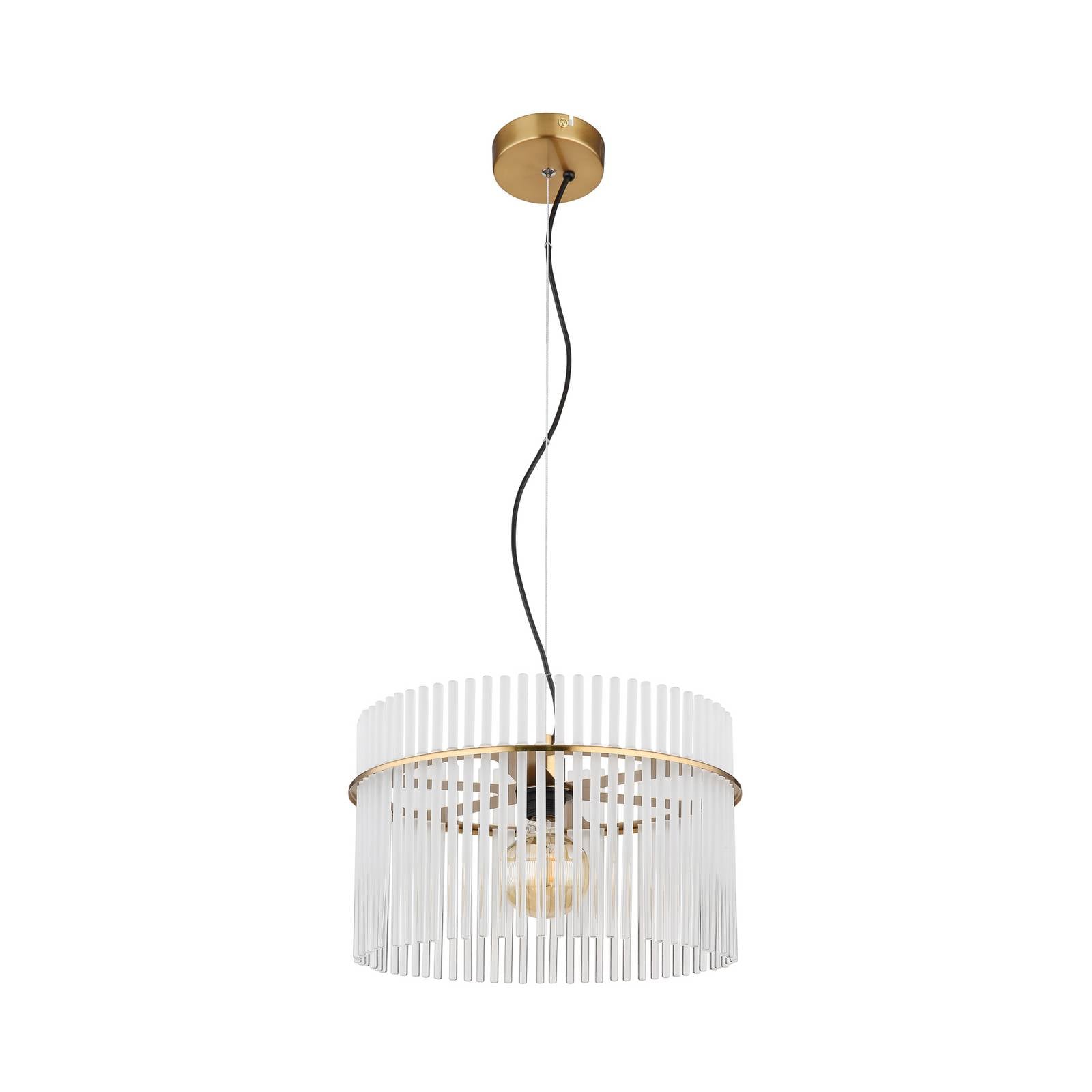 Hängeleuchte Gorley, Ø 40 cm, goldfarben, Glas