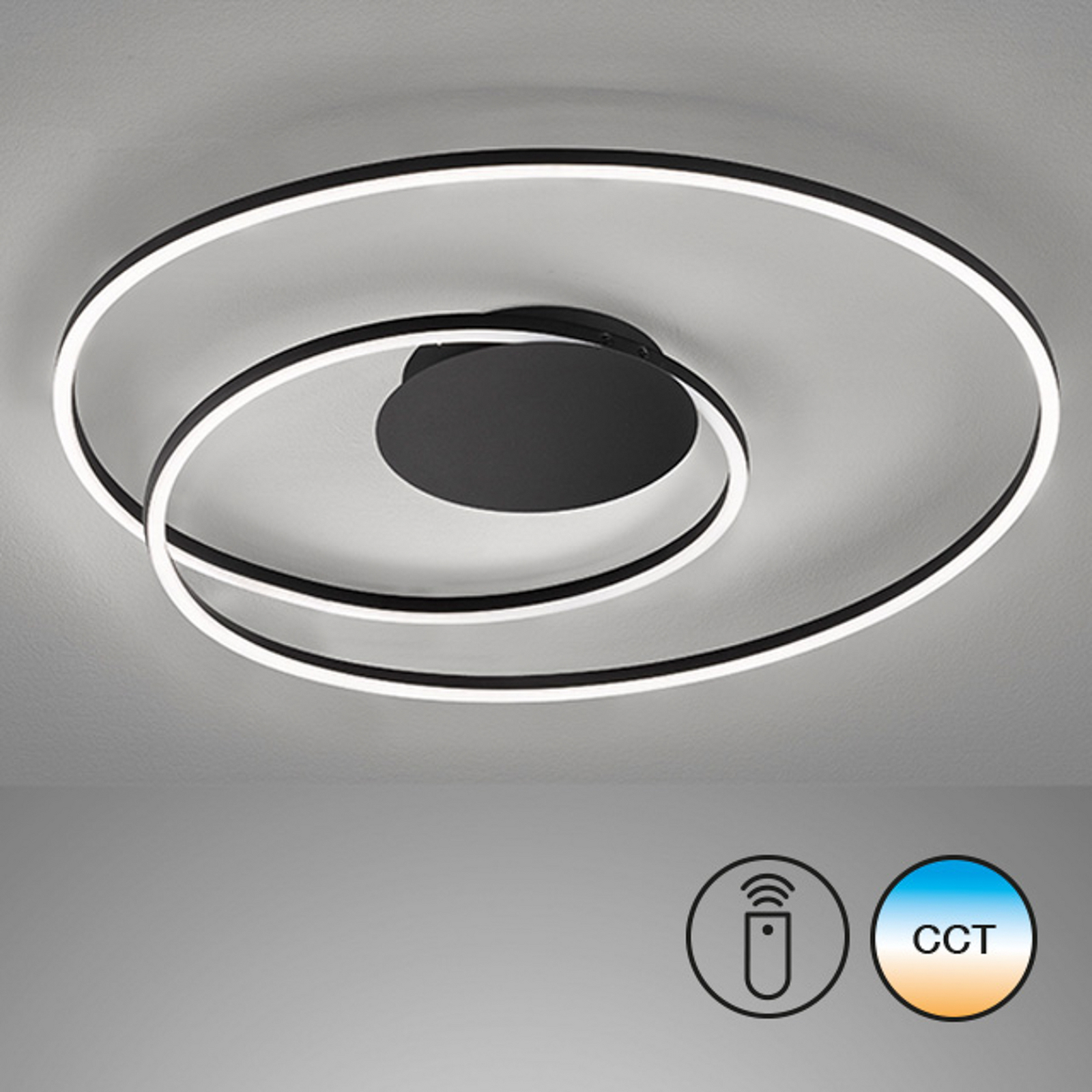 LED-Deckenleuchte Holy Ø 68cm sandschwarz LED-Deckenleuchte Holy Ø 68cm sandschwarz