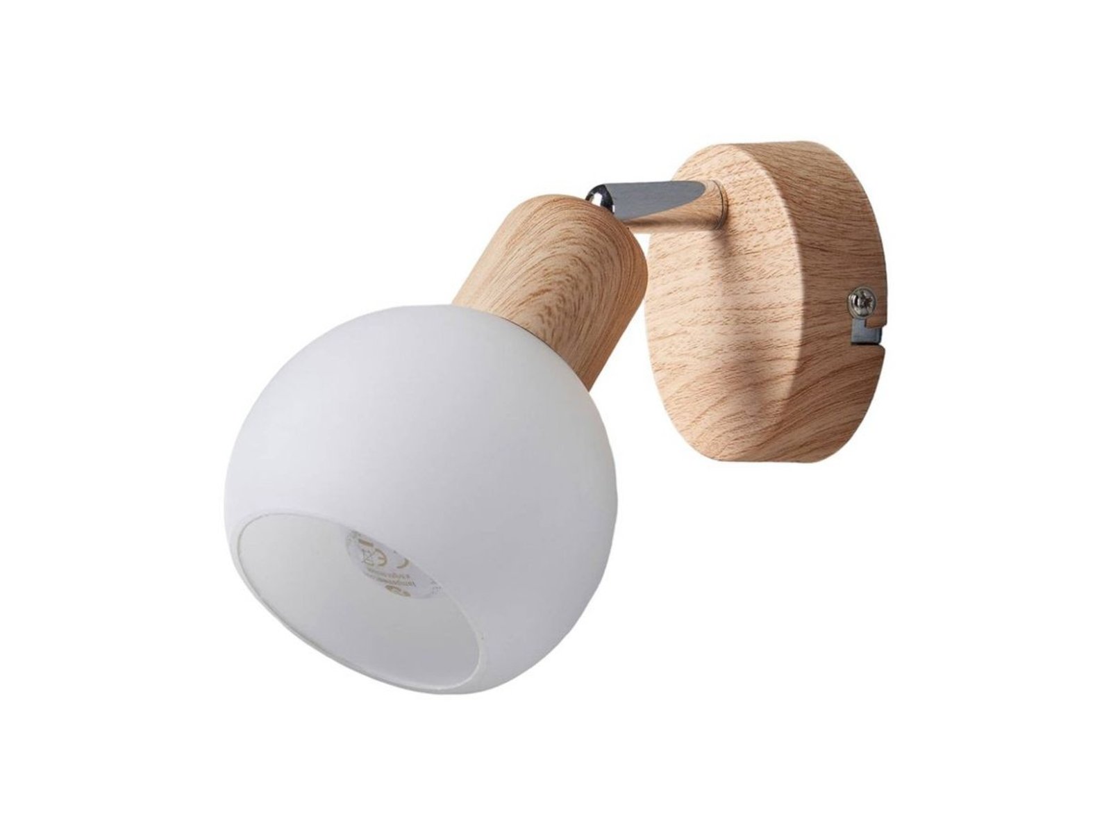 Svenka Wall Lamp White/Light Wood/Satin Nickel - Lindby