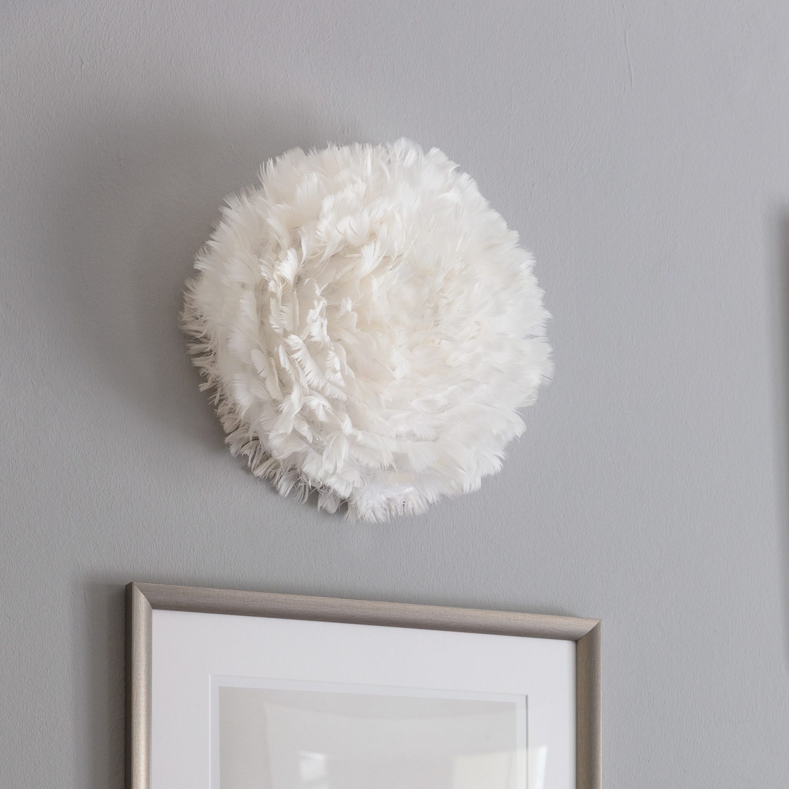 UMAGE Eos Up mini wall light, white, for Living / Dining Room, goose feathers, paper, metal, E27, 15 W, energy efficiency: A++