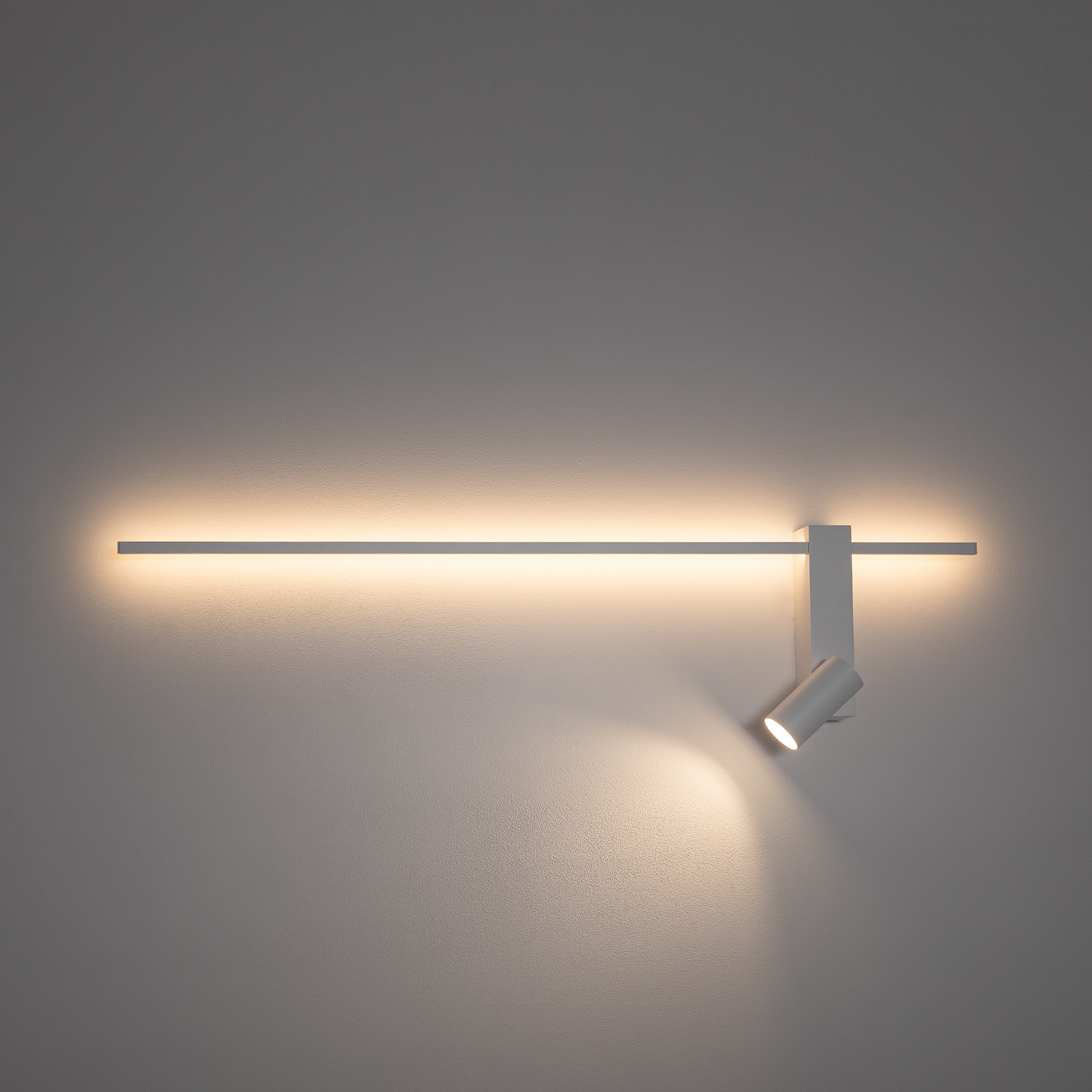 Φωτιστικό τοίχου EASY RIGHT, λευκό, πλάτος 80 cm, μέταλλο, GU10 + LED