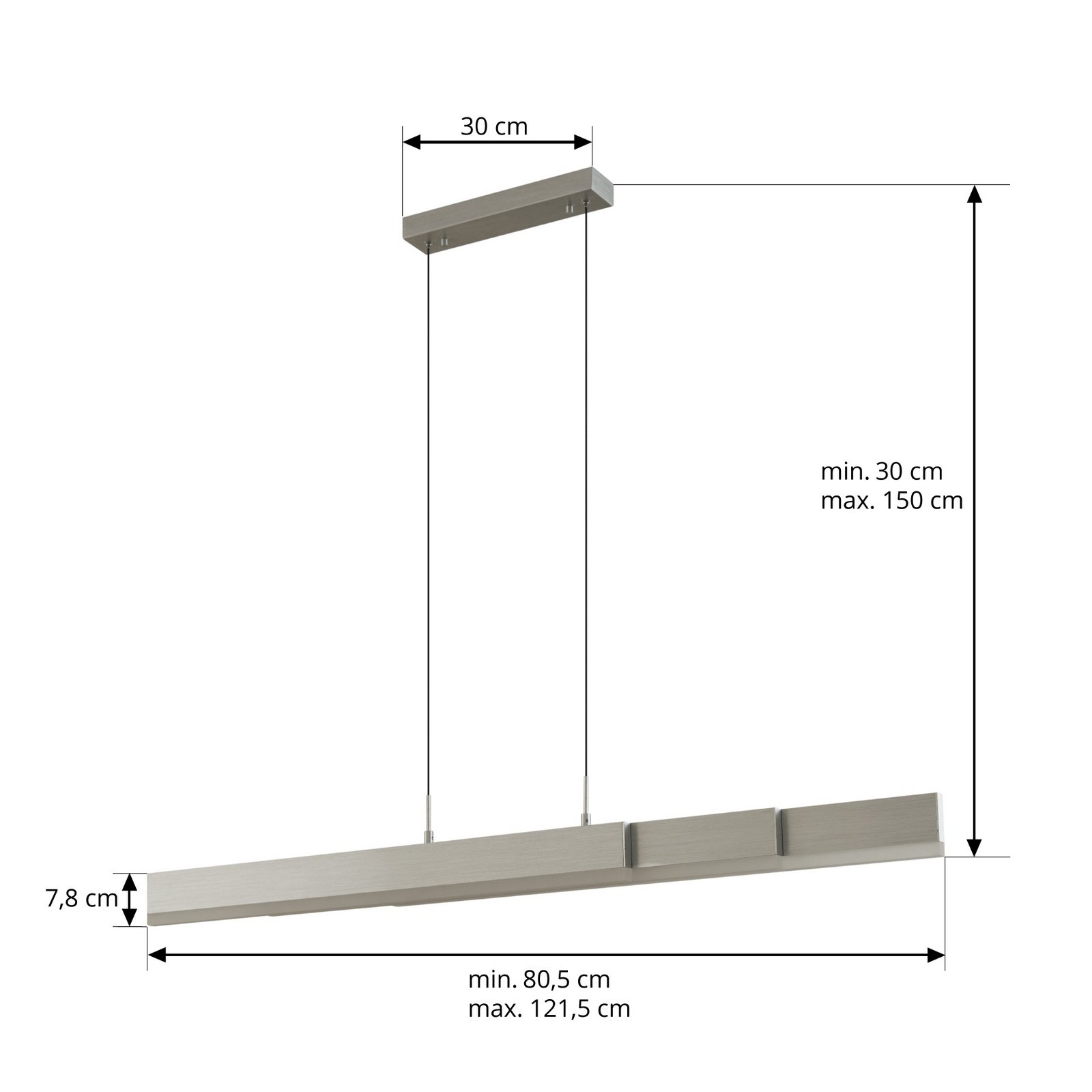 Torven LED hanglamp, aluminium, uitschuifbaar, CCT - Lucande Torven LED hanglamp, aluminium, uitschuifbaar, CCT - Lucande