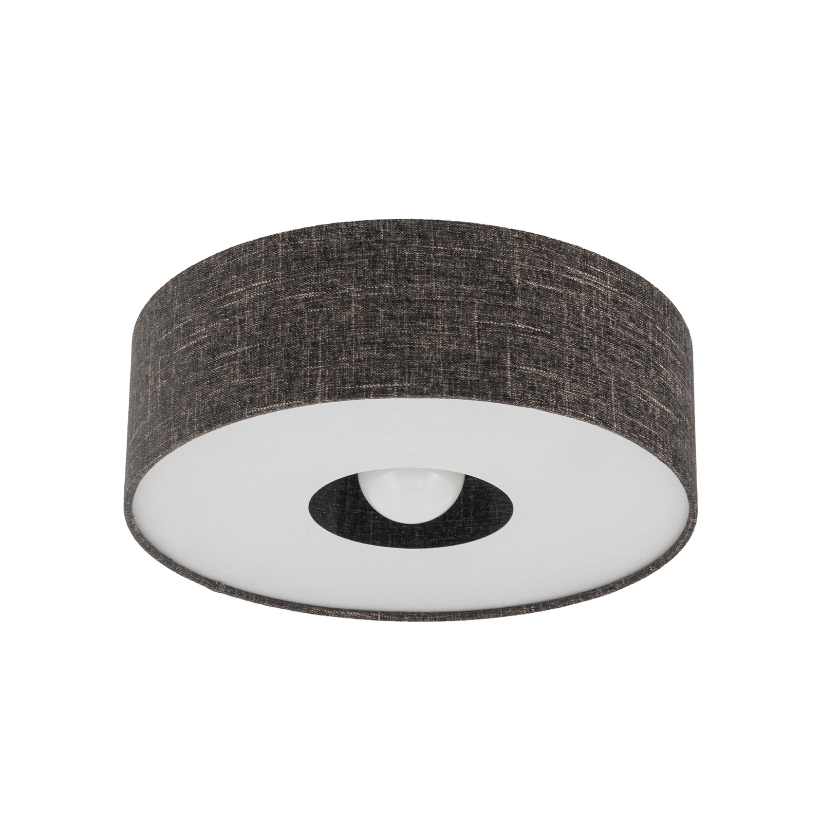 Amarela M ceiling light, black melange, textile, E27 Amarela M ceiling light, black melange, textile, E27