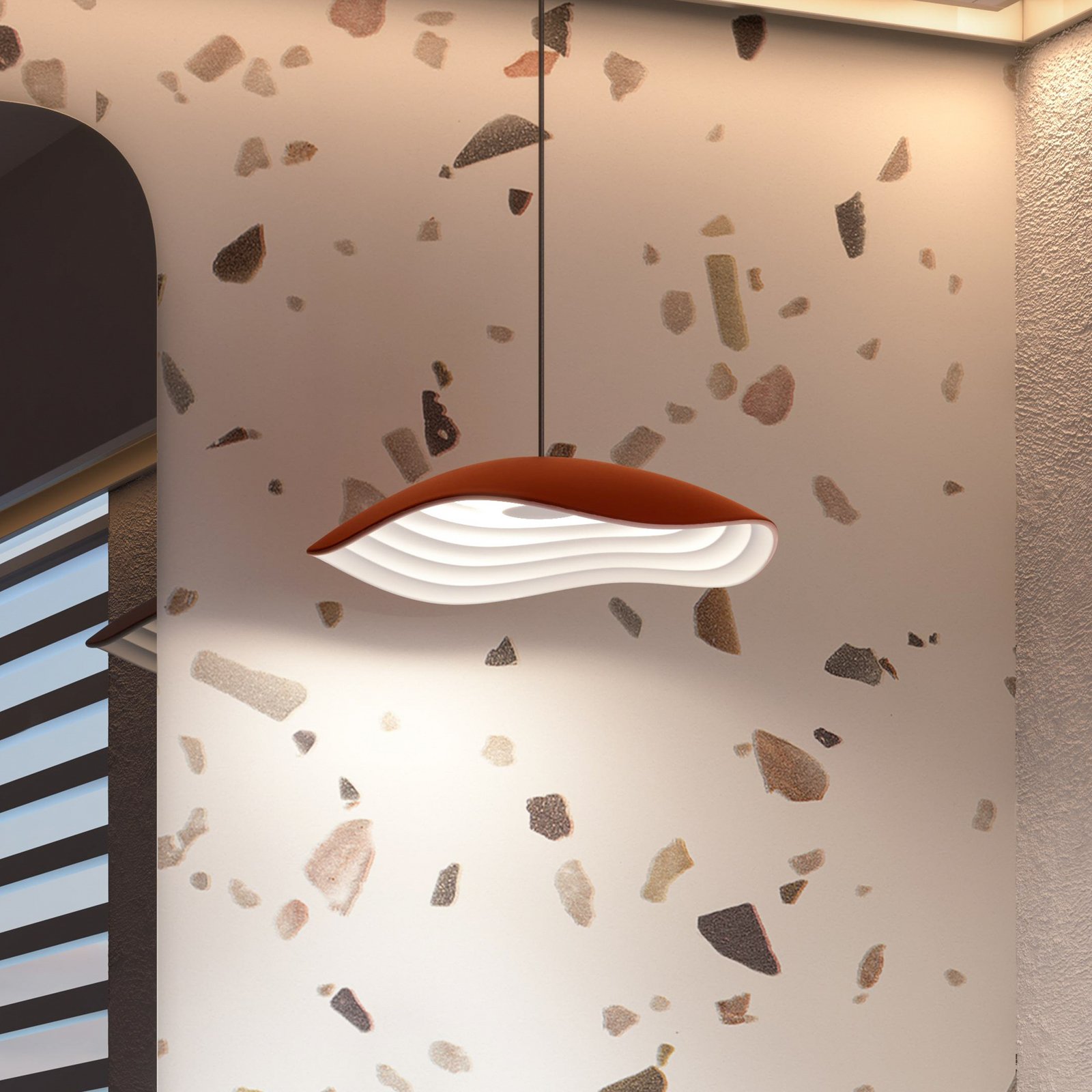 Bover LED hanging light Valentina S24, terracotta/white