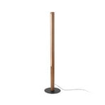 LED wooden floor lamp Teo, walnut, 120 cm, touch dimmer