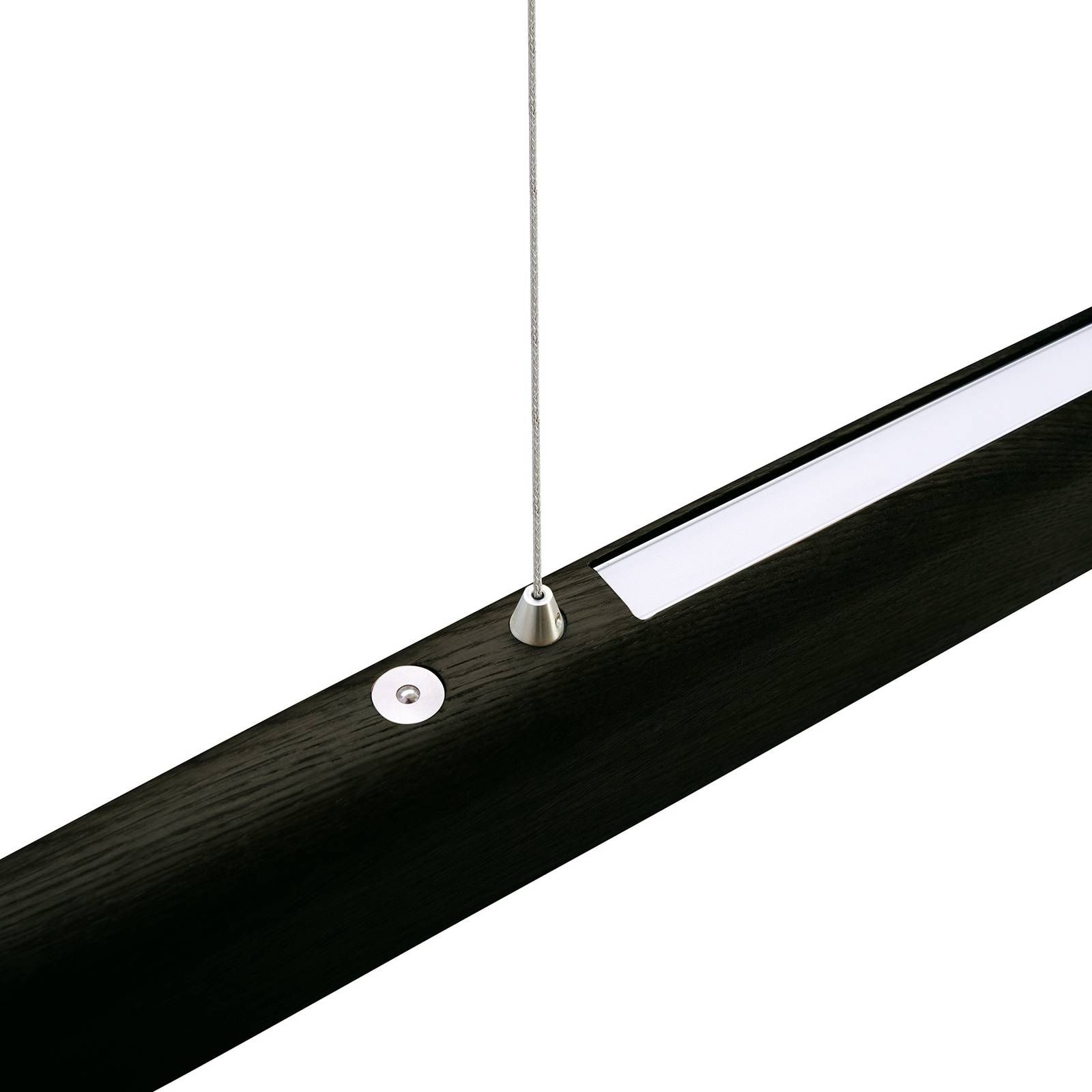 HerzBlut Arco LED Suspension chêne cendré charbon 130cm