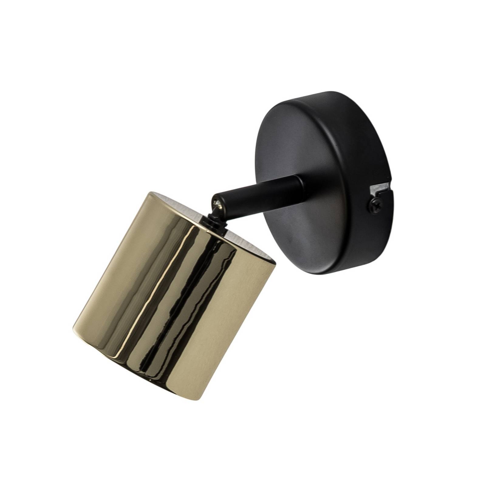 Wandstrahler Demia, schwarz/messingfarben, 10 cm breit, GU10 günstig online kaufen