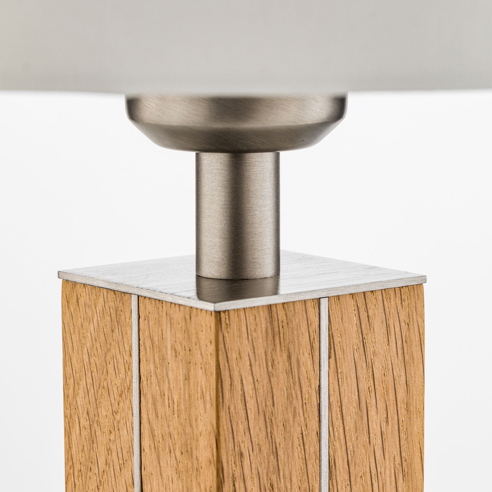 HerzBlut Dana lampa stołowa, dąb, biała, 41cm
