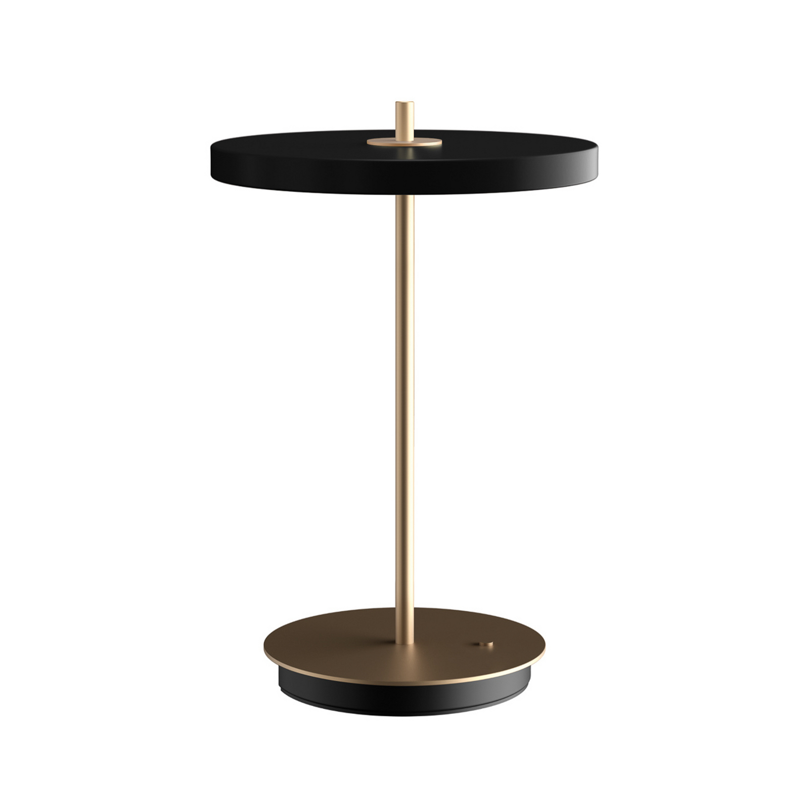 UMAGE LED-bordlampe med batteri, Asteria Move, sort/messing, 31 cm
