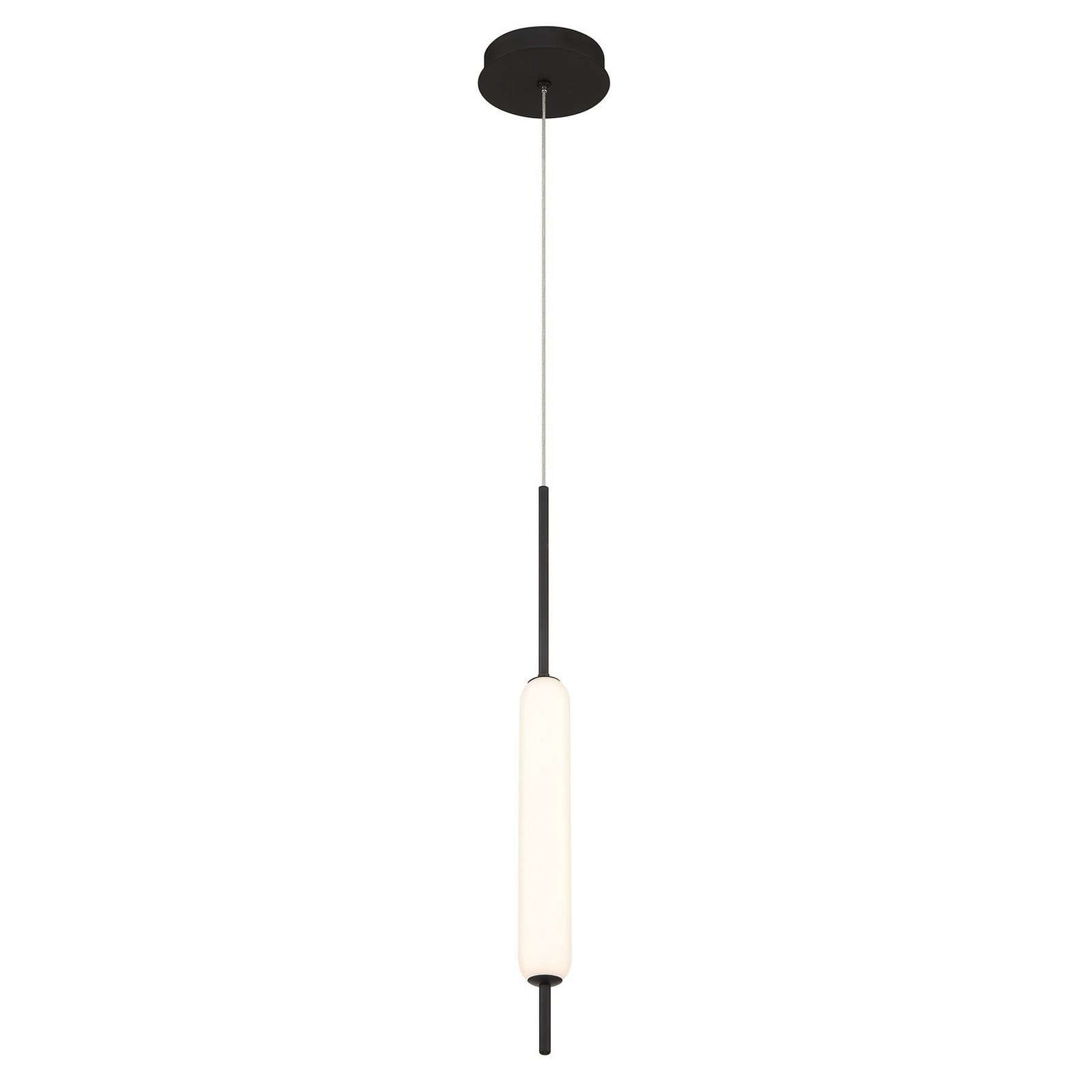 CUMBERLAND LED pendant light, black, Ø 13 cm, metal/glass