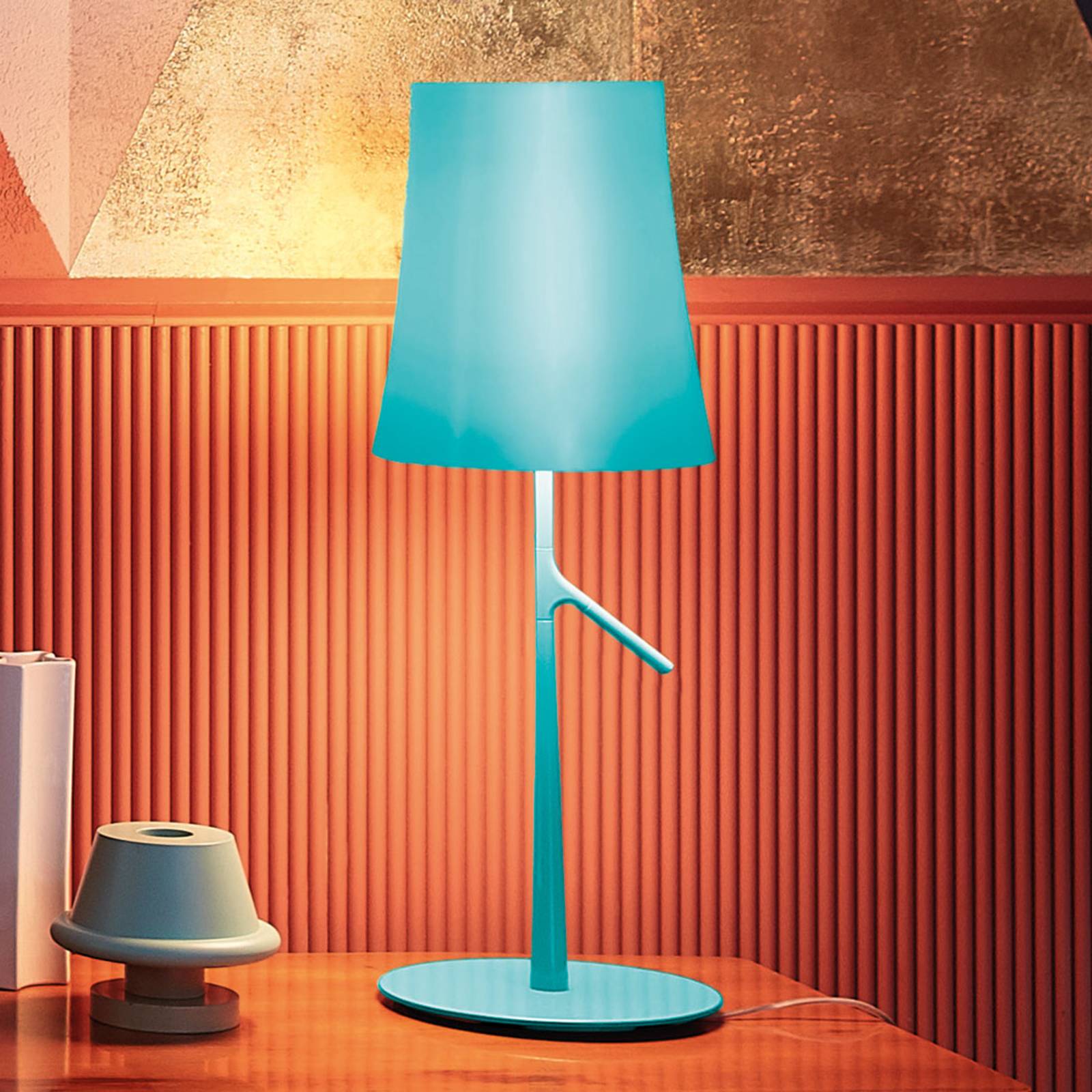 Foscarini Birdie LED grande Tischleuchte aquamarin günstig online kaufen