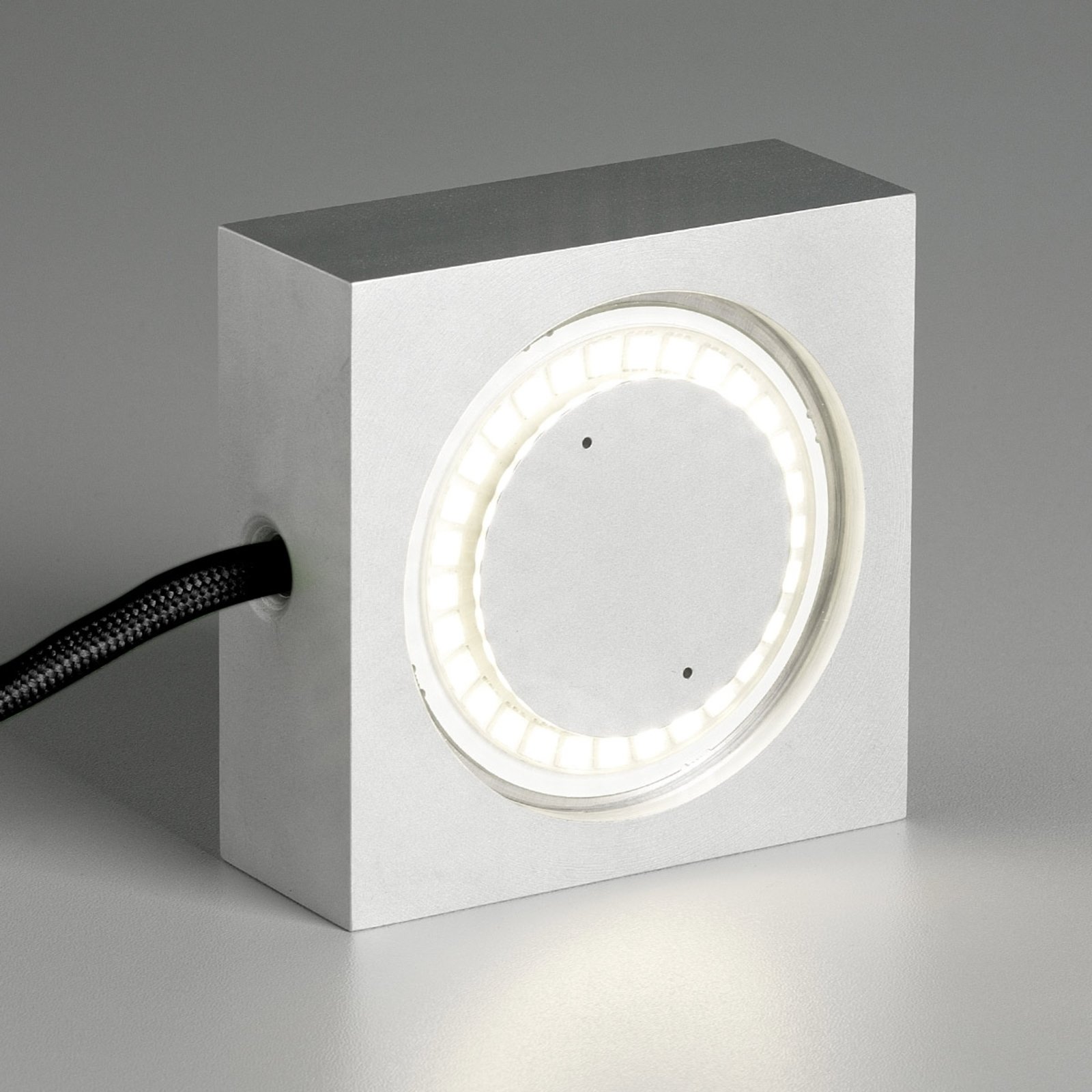 Square LED multipurpose lamp, black power cable