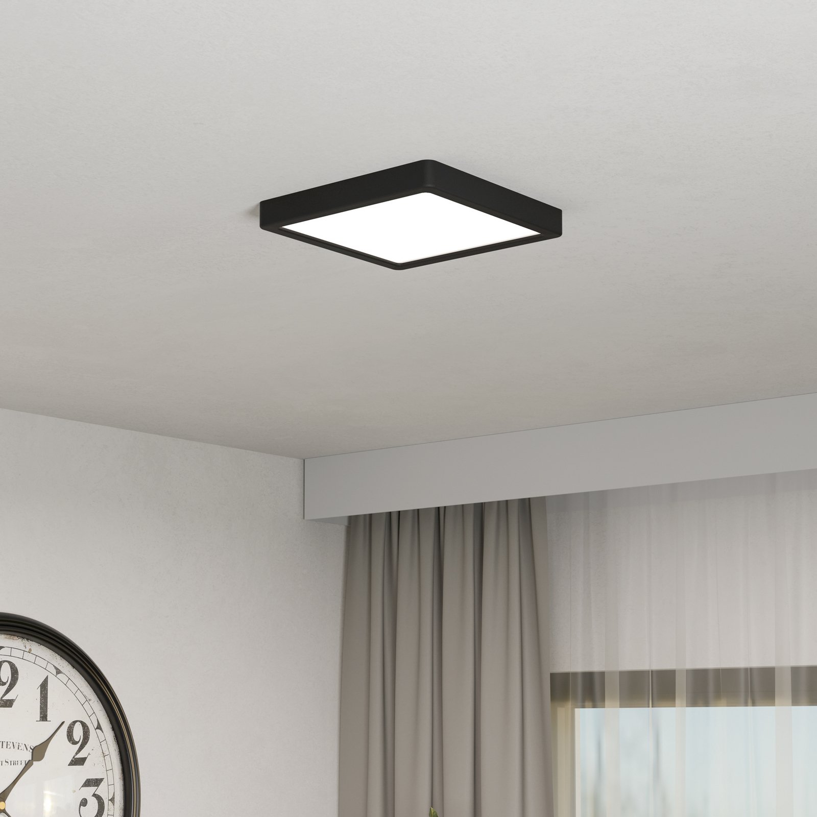 EGLO connect viedā LED virsgaismas lampa Fueva 6-Z, melna, 22 cm