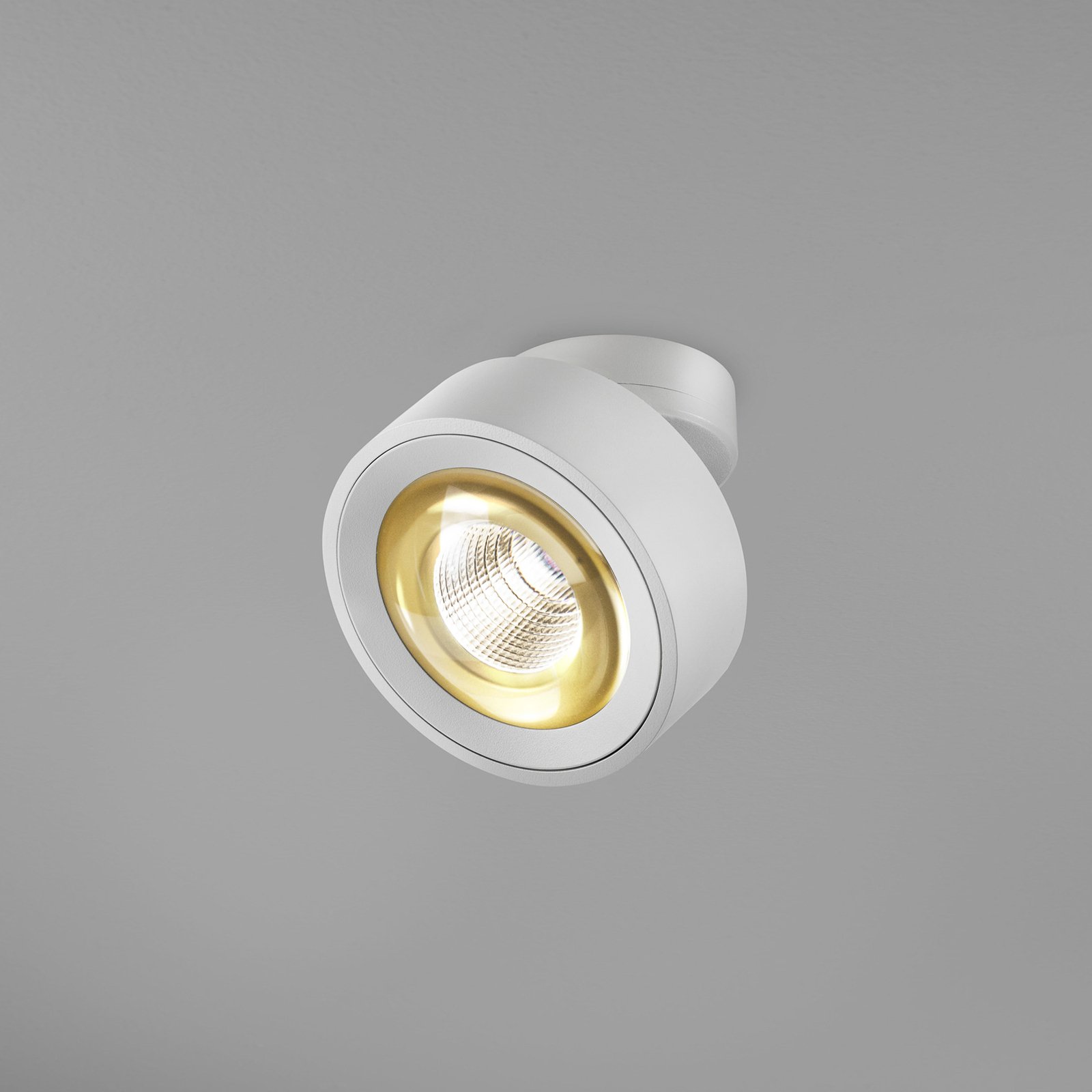 Projetor LED Egger Clippo Optic, branco/dourado, Ø 12 cm, DTW