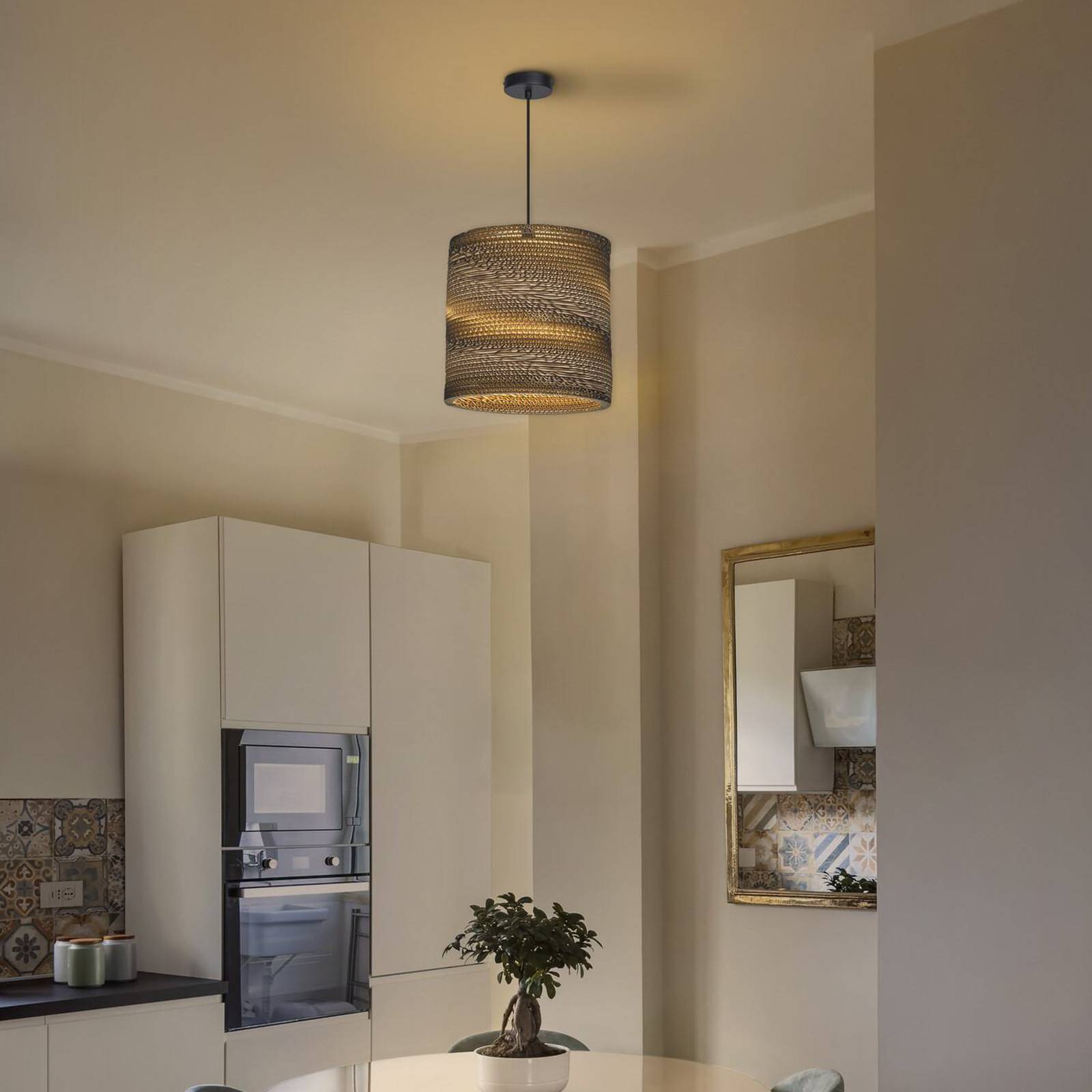 LEDVANCE Cylindryczna lampa wisząca, 1-punktowa, brązowa, tektura falista