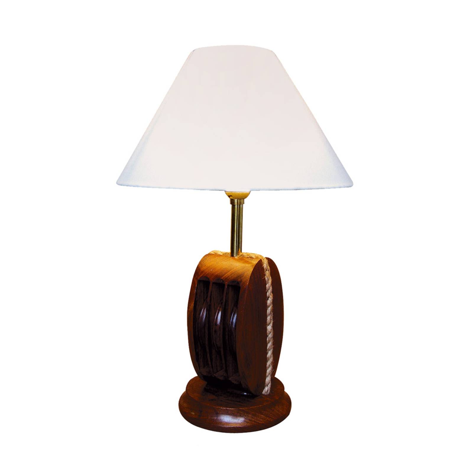 E-shop Stolová lampa Ahoi s drevom, výška 39 cm