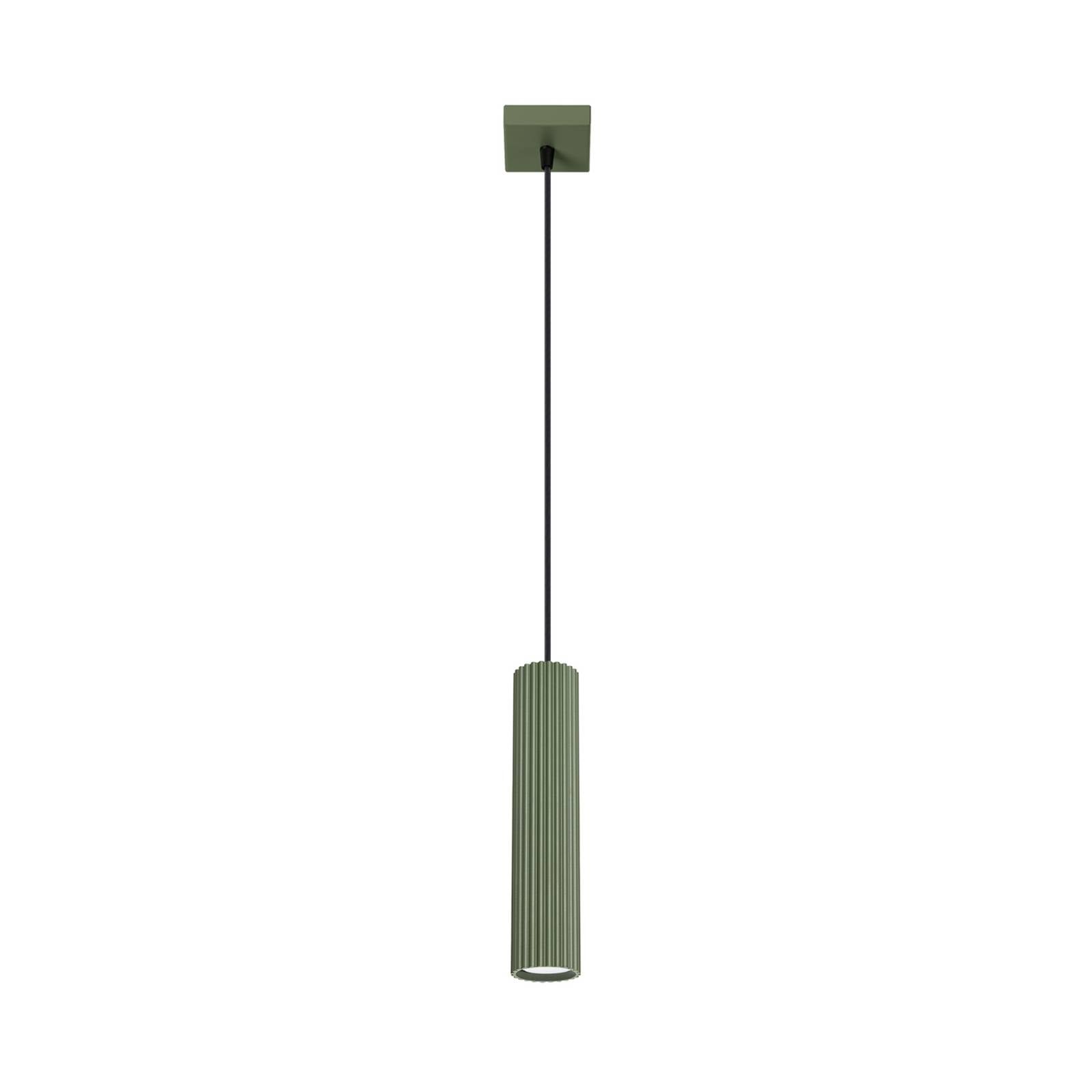 Hängeleuchte ALORA, olivgrün, Ø 8 cm, Metall, GU10