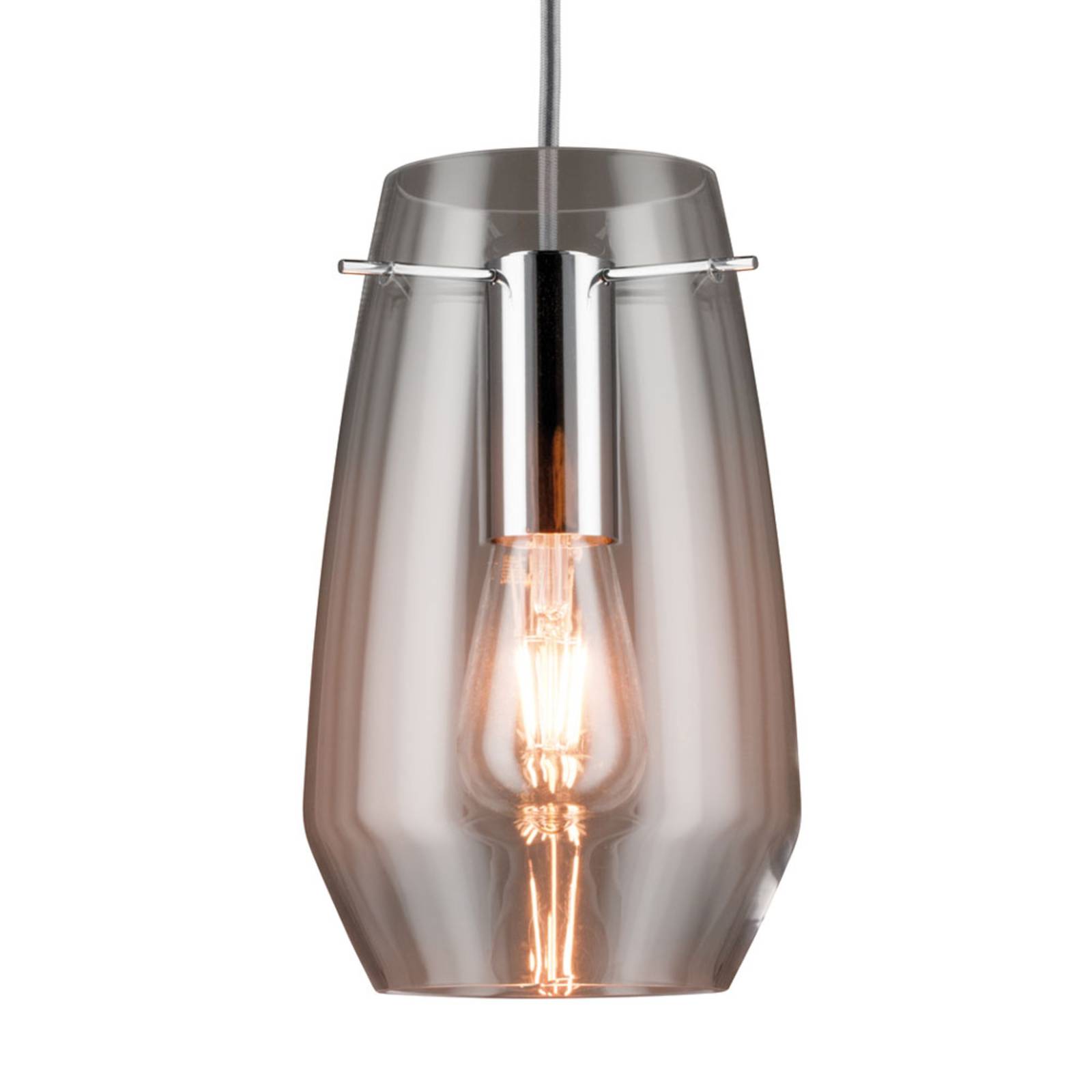 Paulmann Vento glass lampshade Ø 17 cm clear, for Living / Dining Room, glass, H: 28 cm