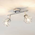 Lindby downlight de techo Giada, 2 luces, 37,5 cm, cromado