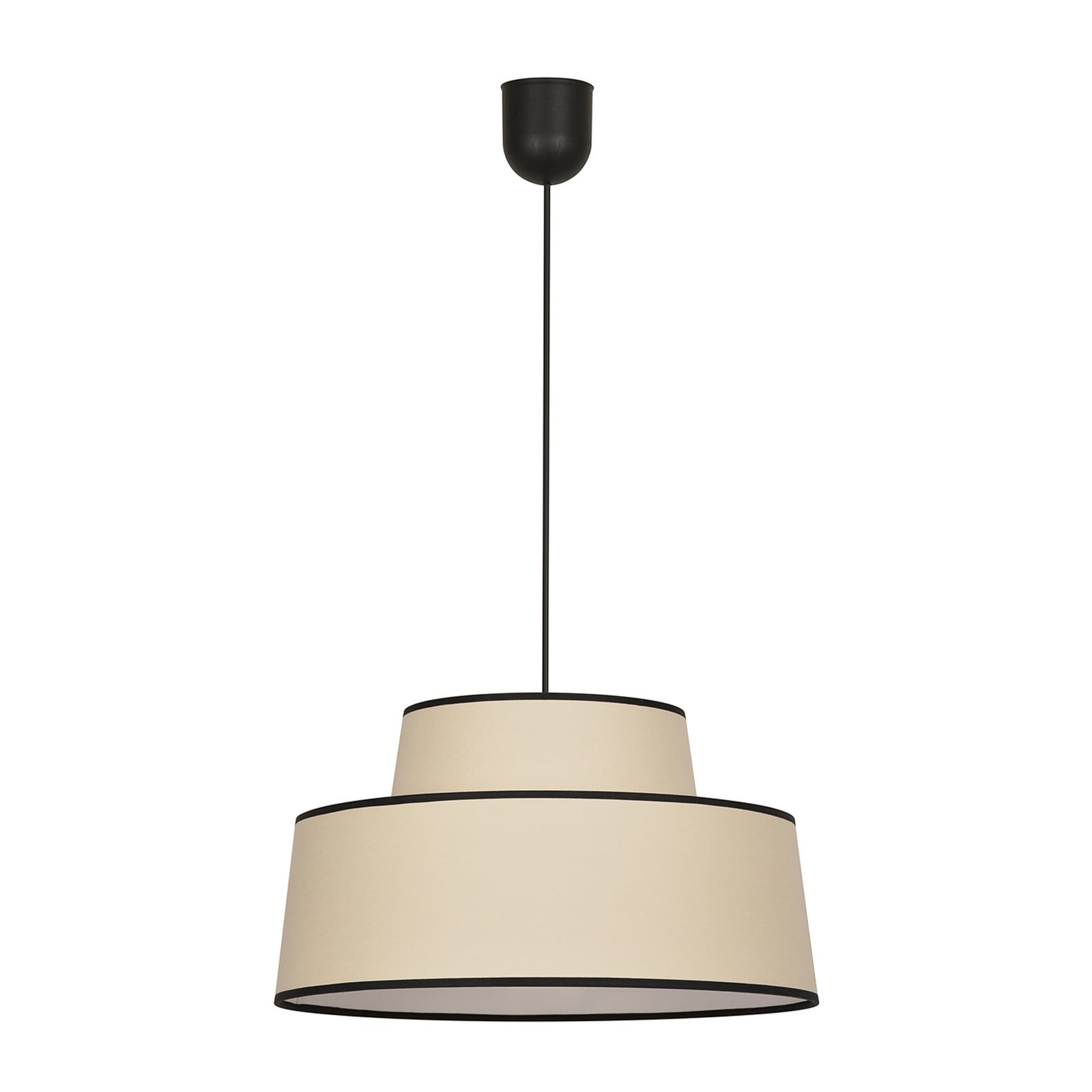 Żyrandol Mallorca, kolor kredowy, Ø 38 cm, bawełna