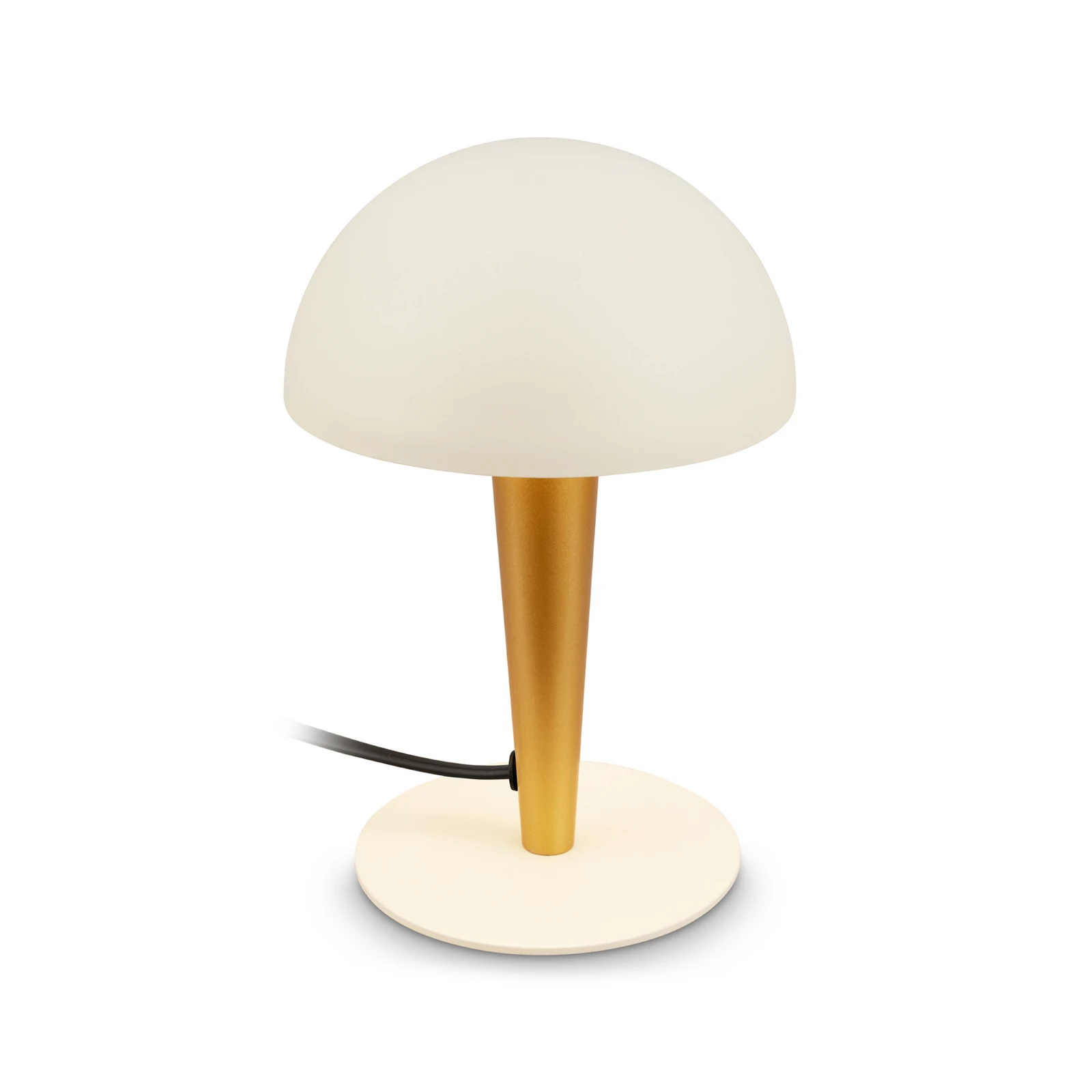 Lampe à poser Wanda, laiton/blanc vieilli, E14, hauteur 23 cm, métal