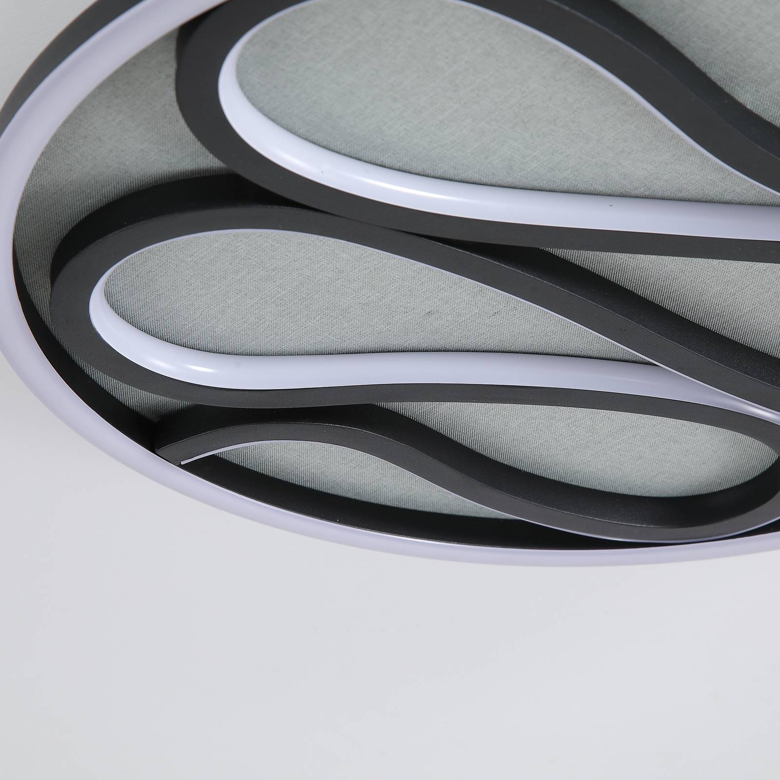 LED-Deckenlampe Zendisc, Motiv Tropfen, Ø 39 cm, schwarz günstig online kaufen