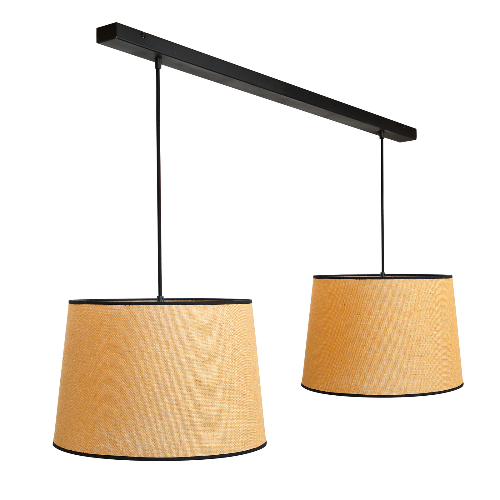 Hanglamp Jute&black natuurlijk bruin Ø40cm 2-lamps