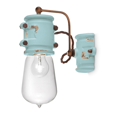 Lampa ścienna vintage C1523, turkusowa