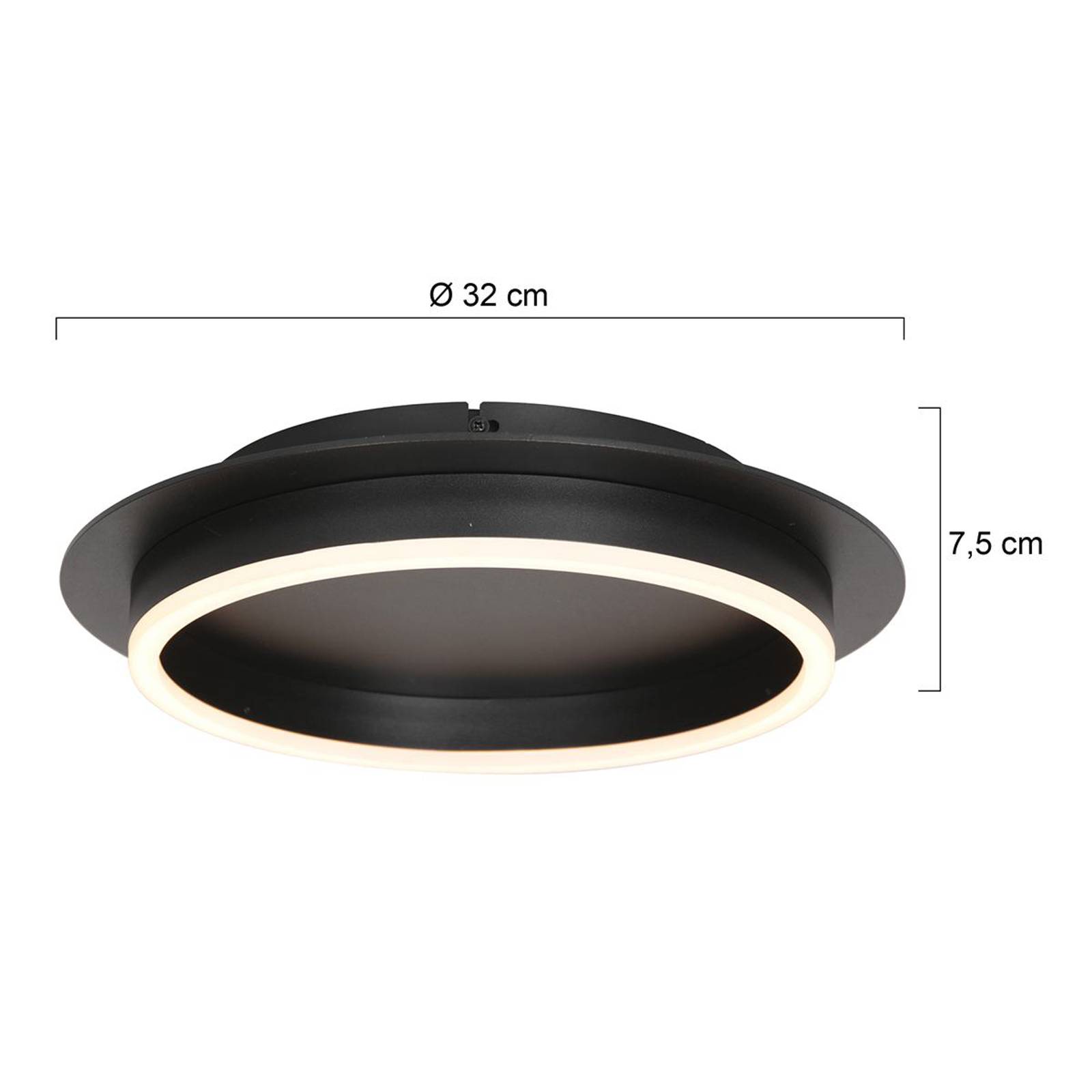 Ringlux taklampe svart Ø 32 cm metall