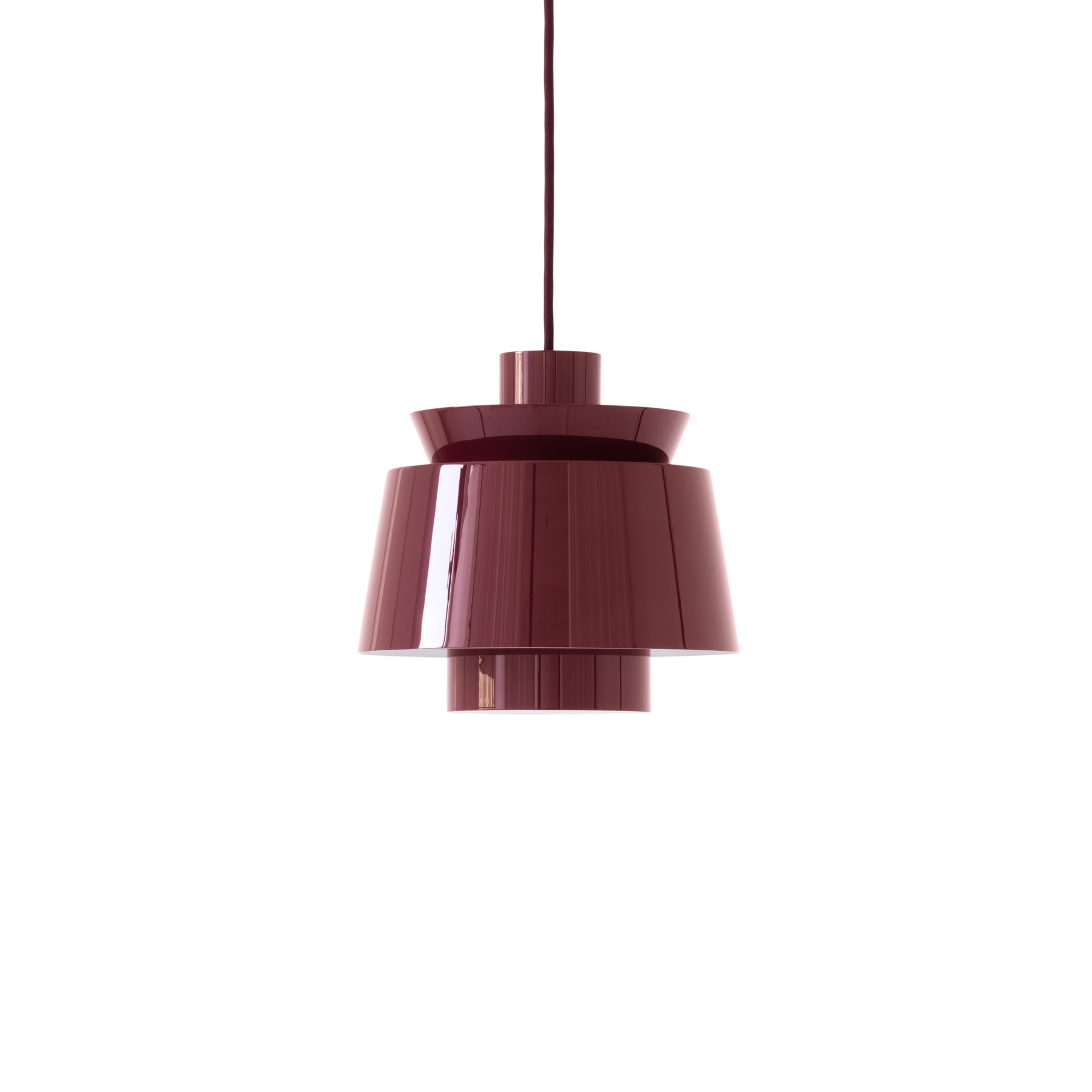 Utzon JU1 hanglamp, Ø 22 cm, donkerrood - &TRADITION