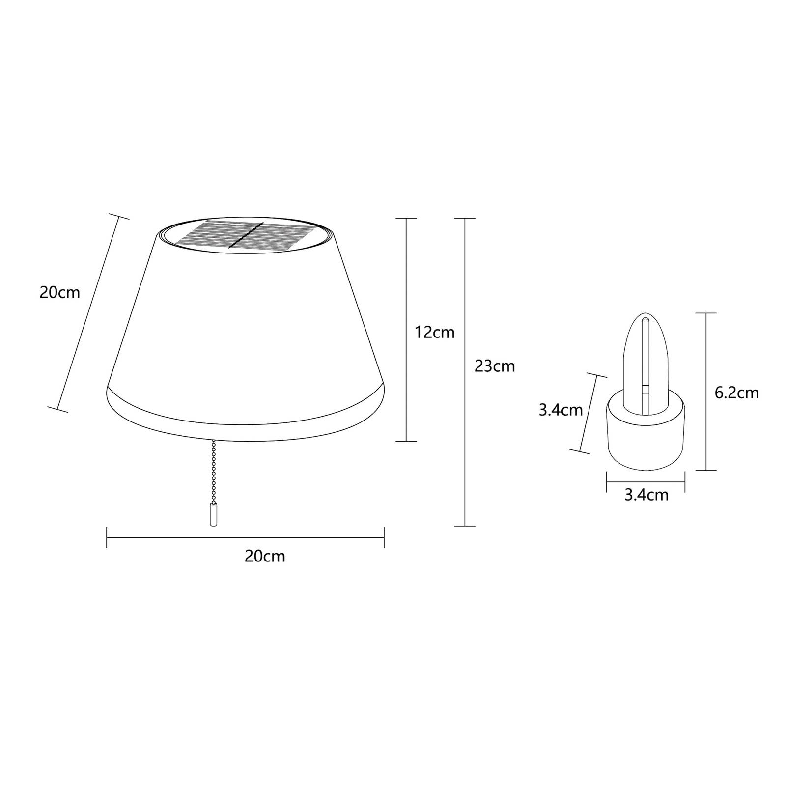 Lampa stołowa LED solarna 36000 butelkowa biała plastikowa