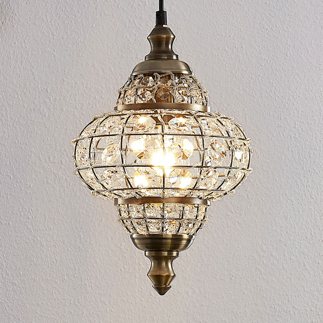 Lindby Aziz hængelampe i glas i orientalsk design