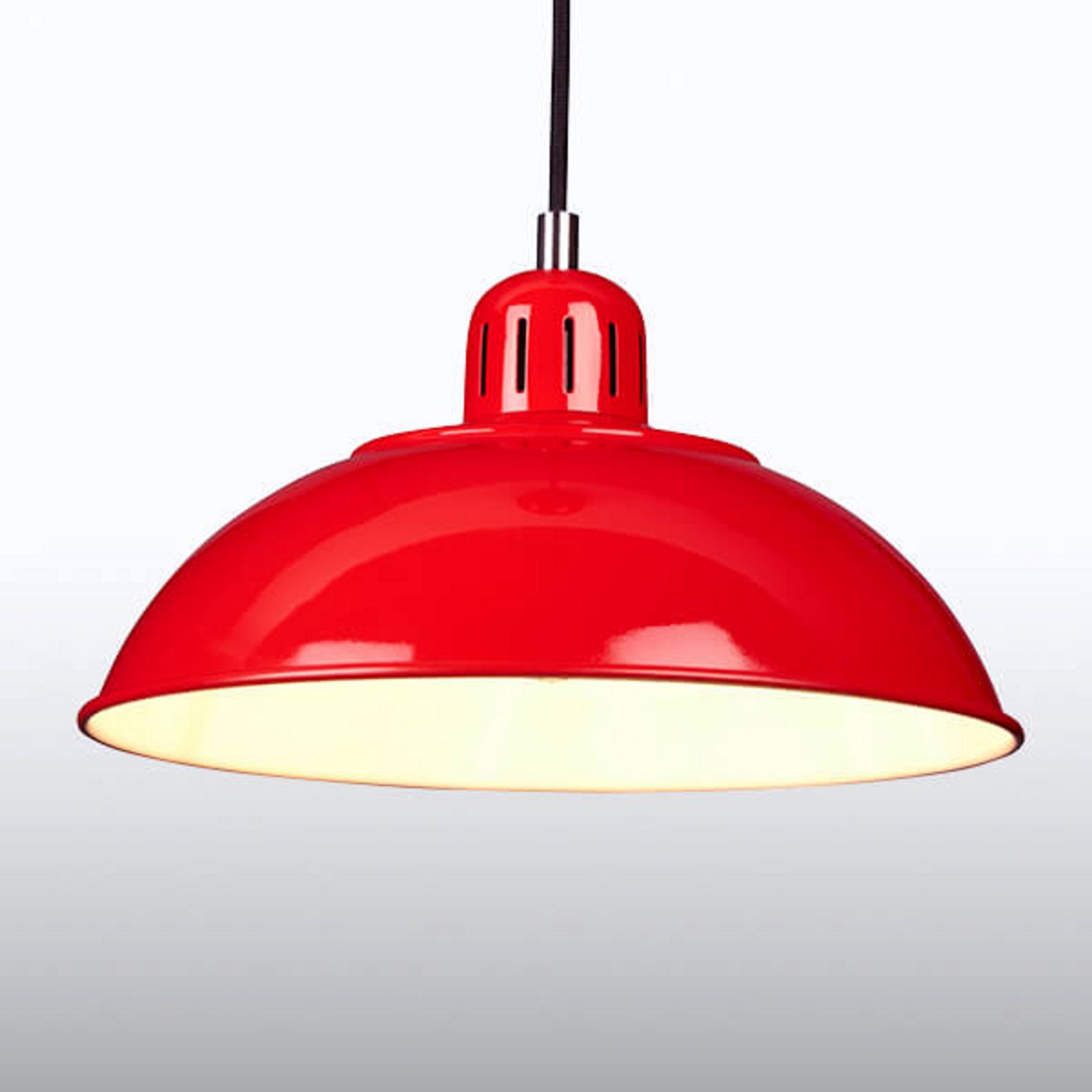 Lampă pendul roșie Franklin design retro
